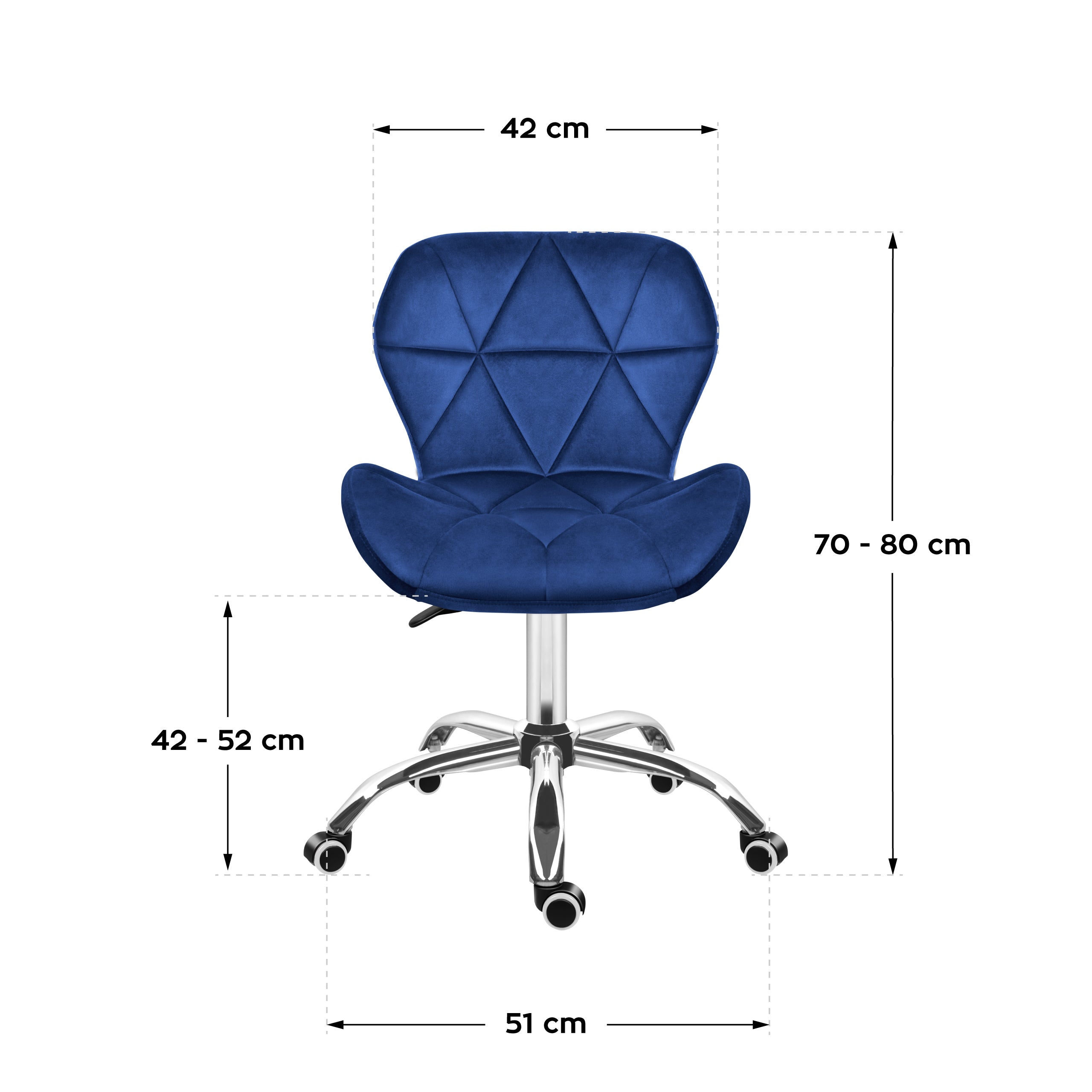 Silla giratoria de terciopelo Mark Adler Future 3.0 azul