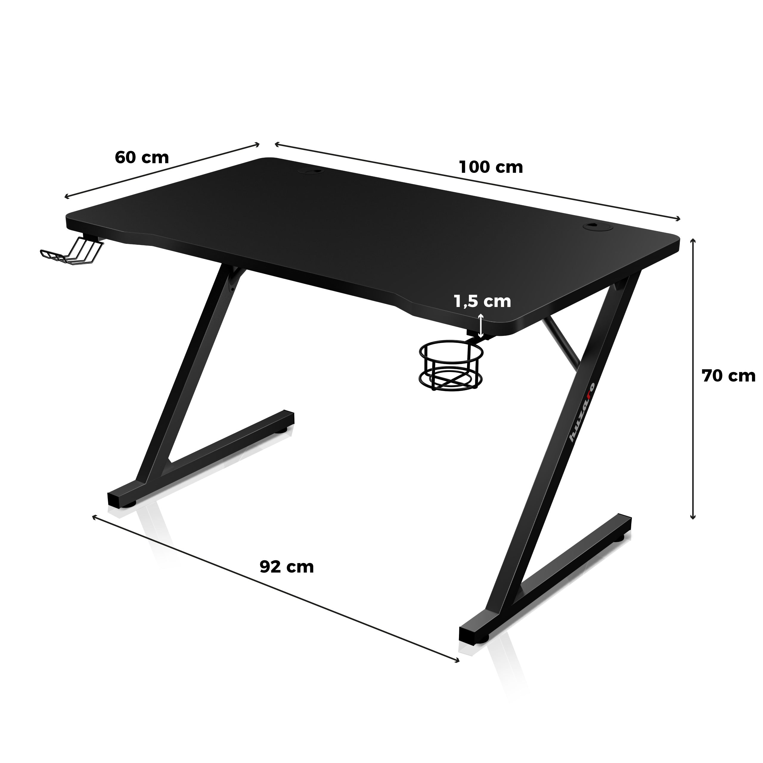 Escritorio para videojuegos Huzaro Hero 1.8 Black de 100 cm