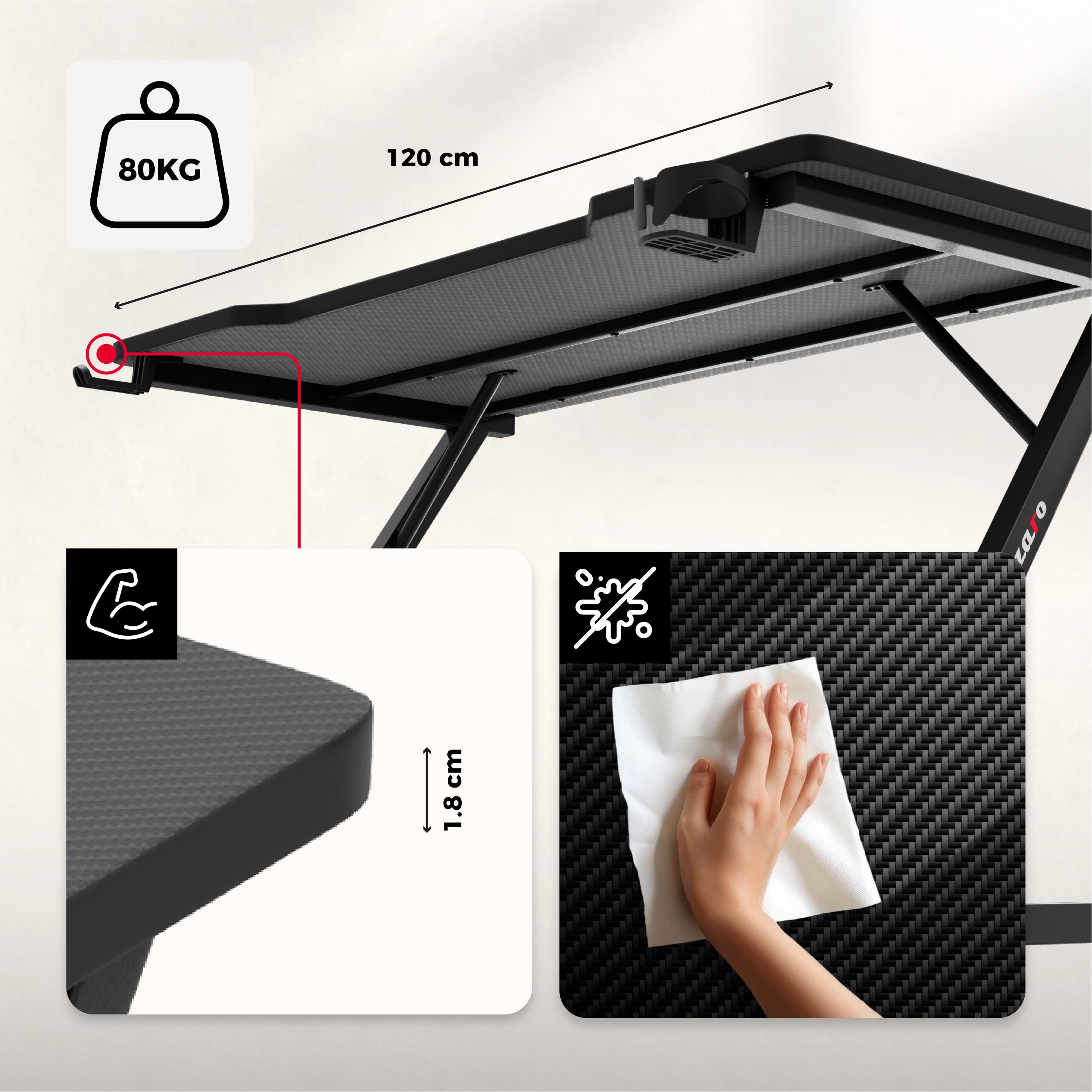 Encimera resistente con revestimiento Carbon Flex