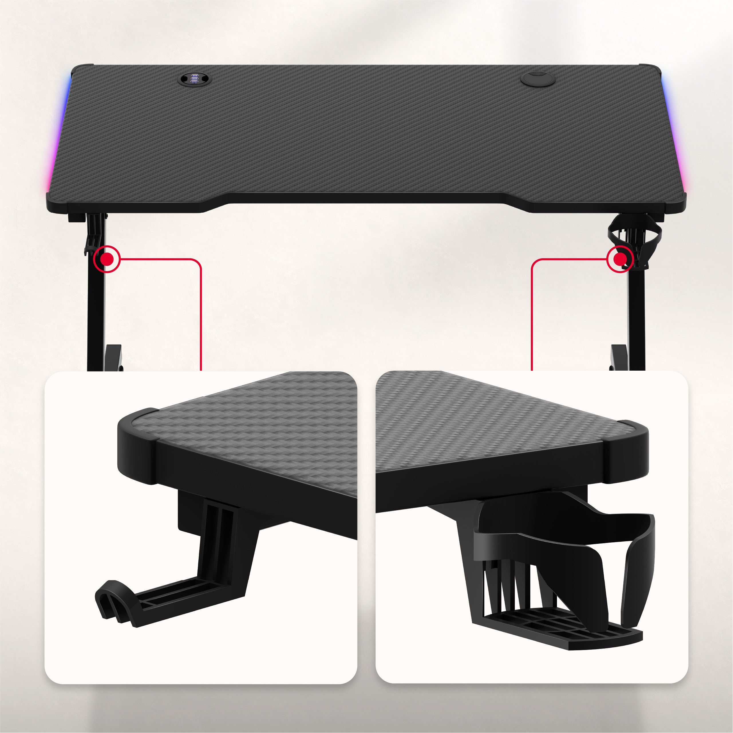 Escritorio para videojuegos Huzaro Hero 2.5 RGB LED Negro 120 cm