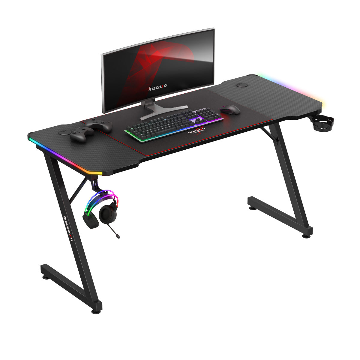 Escritorio para videojuegos Huzaro Hero 3.3 RGB Negro 140 cm