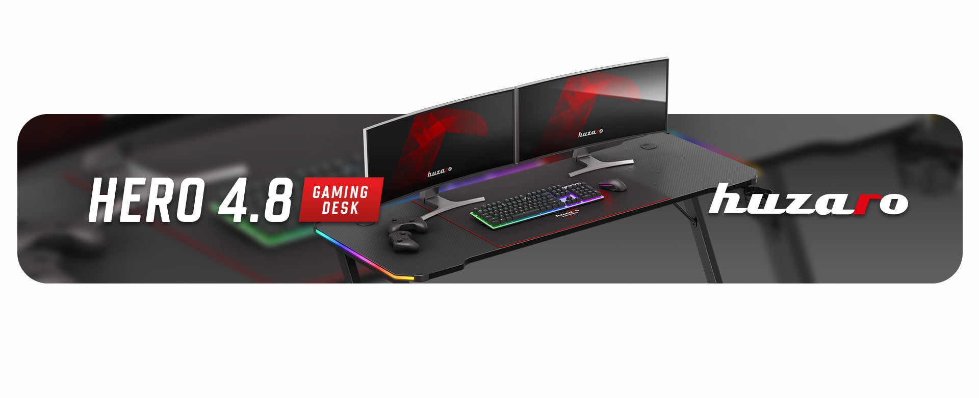 Escritorio para videojuegos Huzaro Hero 4.8 RGB Negro 160 cm