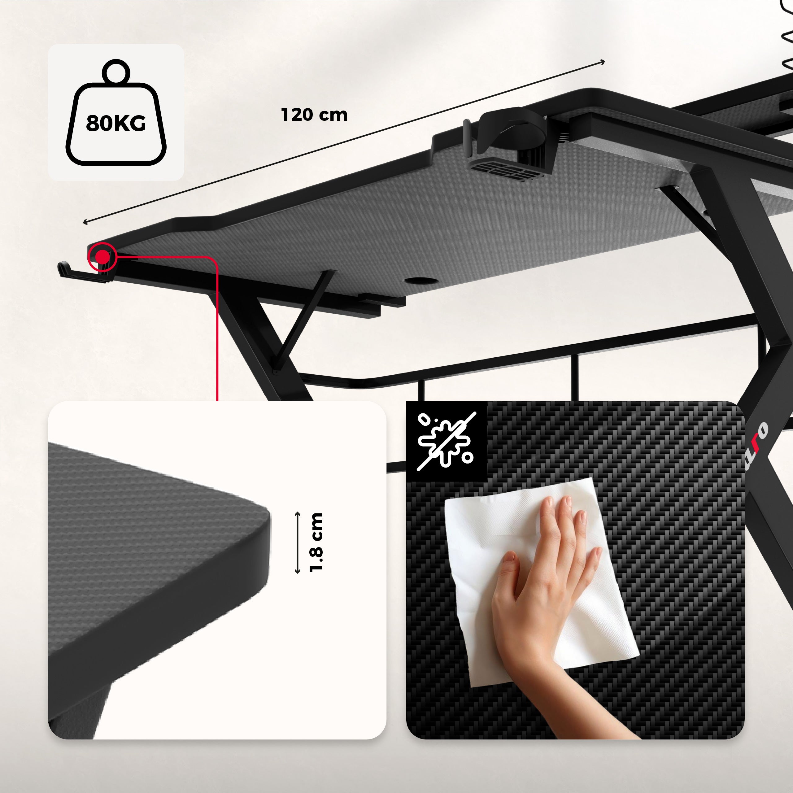 Encimera indestructible con revestimiento Carbon Flex
