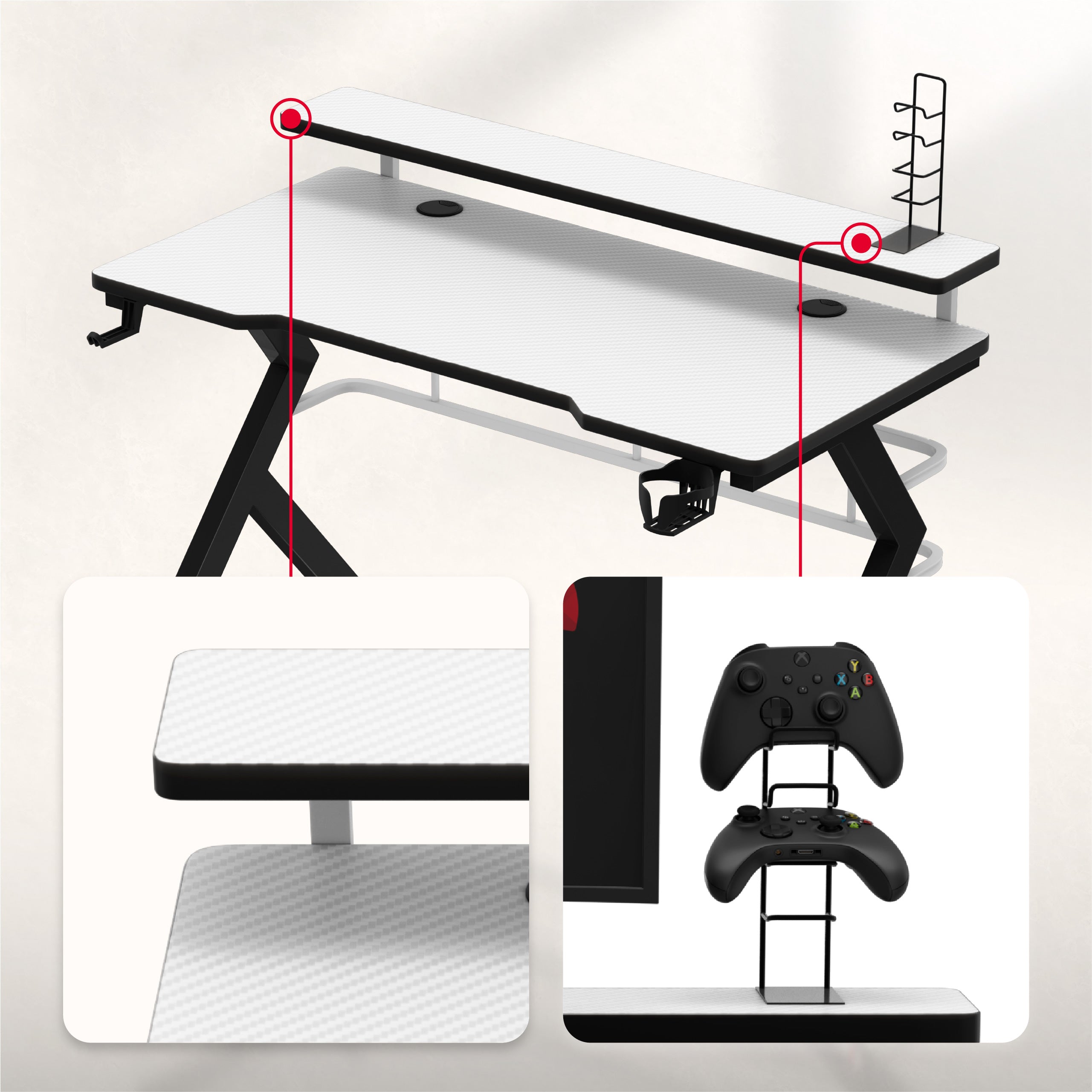 Soporte para el monitor y soporte para mandos y discos