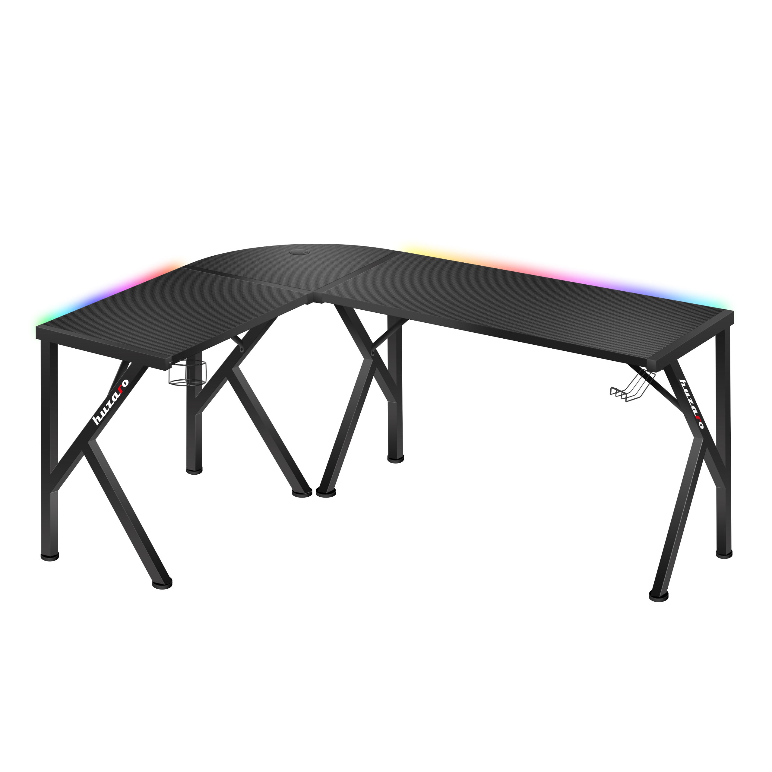 Escritorio de gaming esquinero Huzaro Hero 6.3 RGB Black de 154 cm