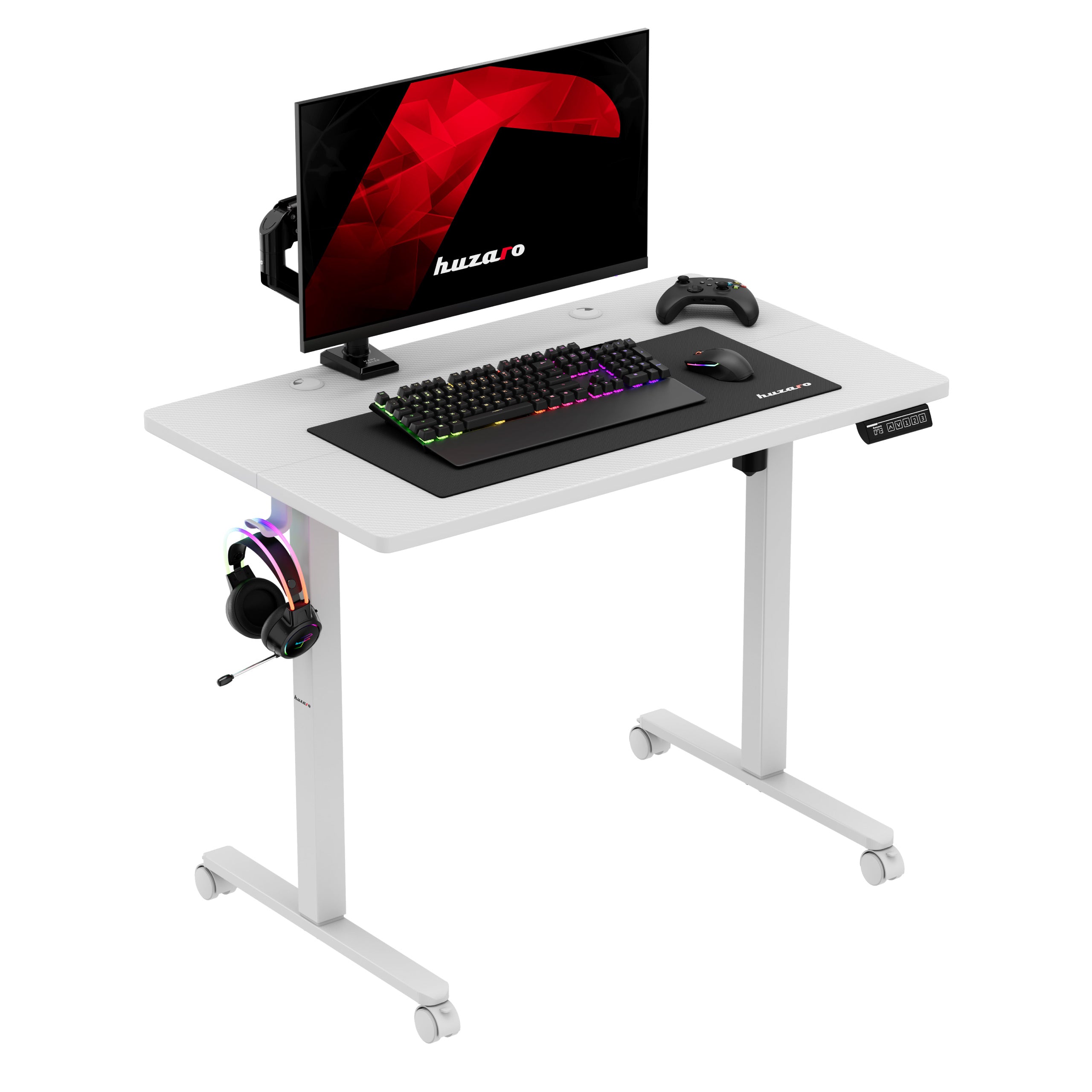 Escritorio eléctrico regulable con ruedas Huzaro Hero 7.8 White