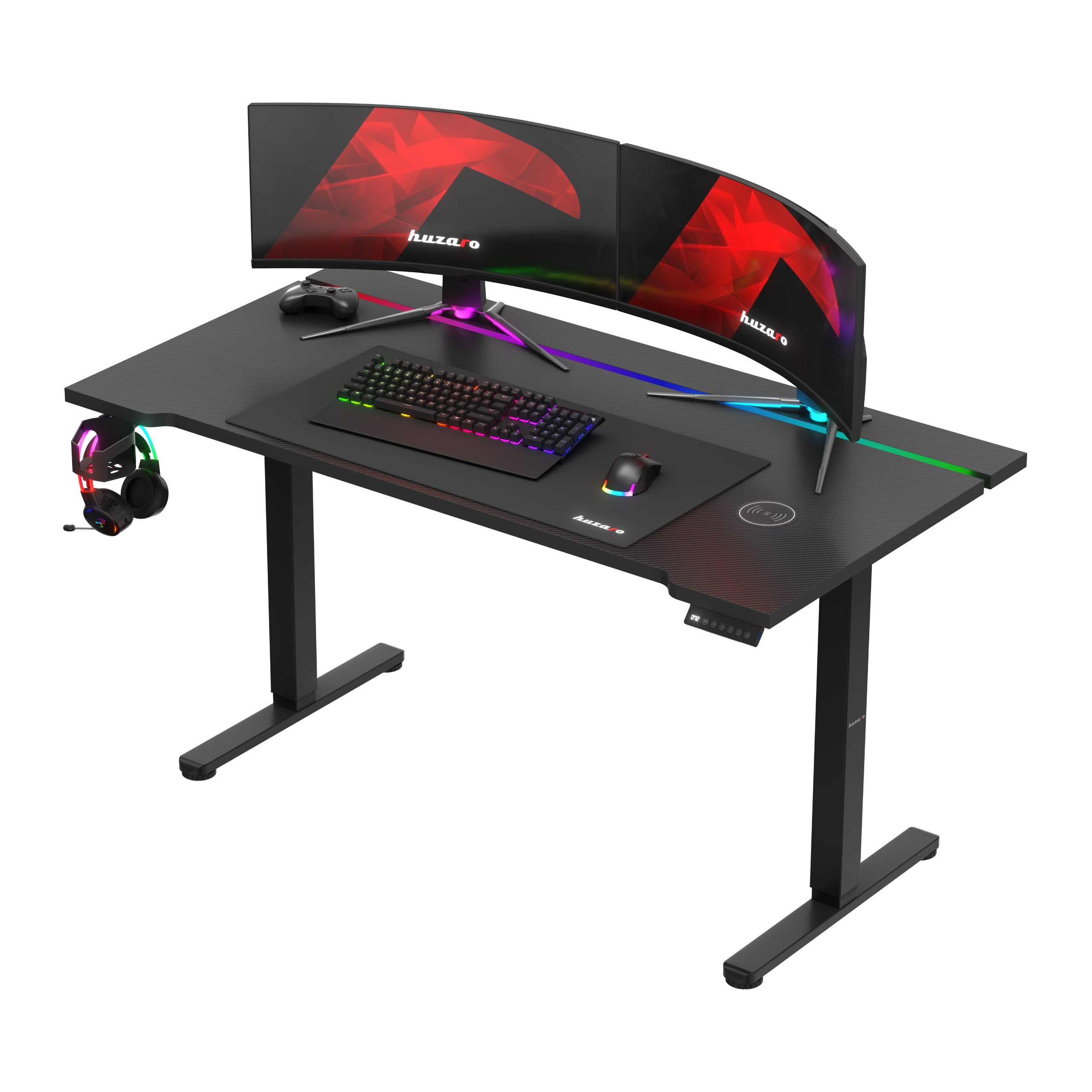 Escritorio eléctrico Huzaro Hero 8.7 RGB LED de 140 cm