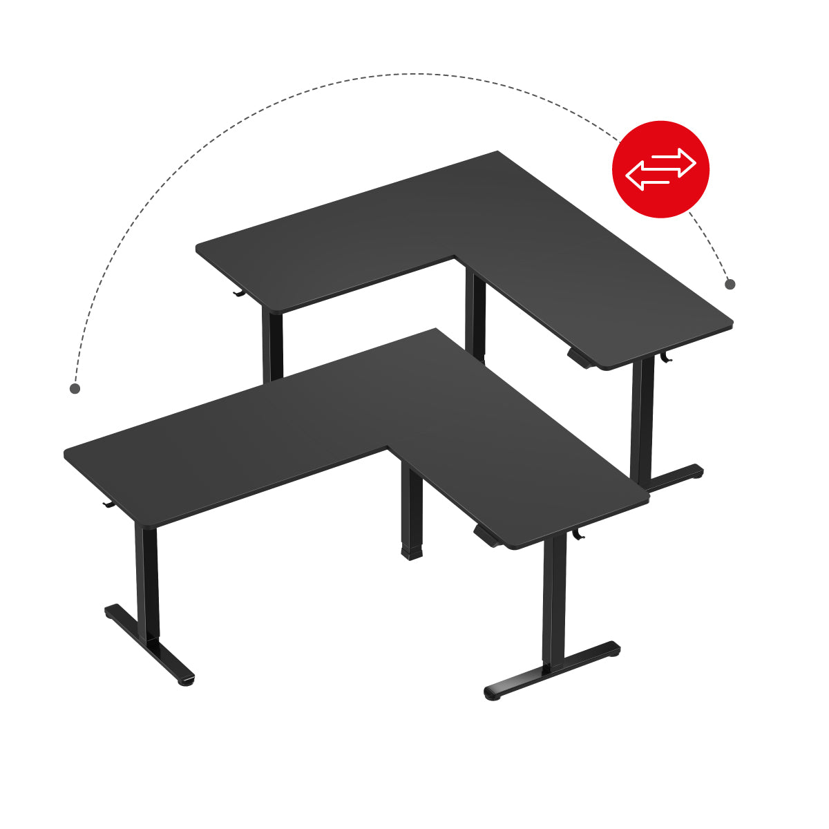 Escritorio eléctrico de esquina de diseño moderno