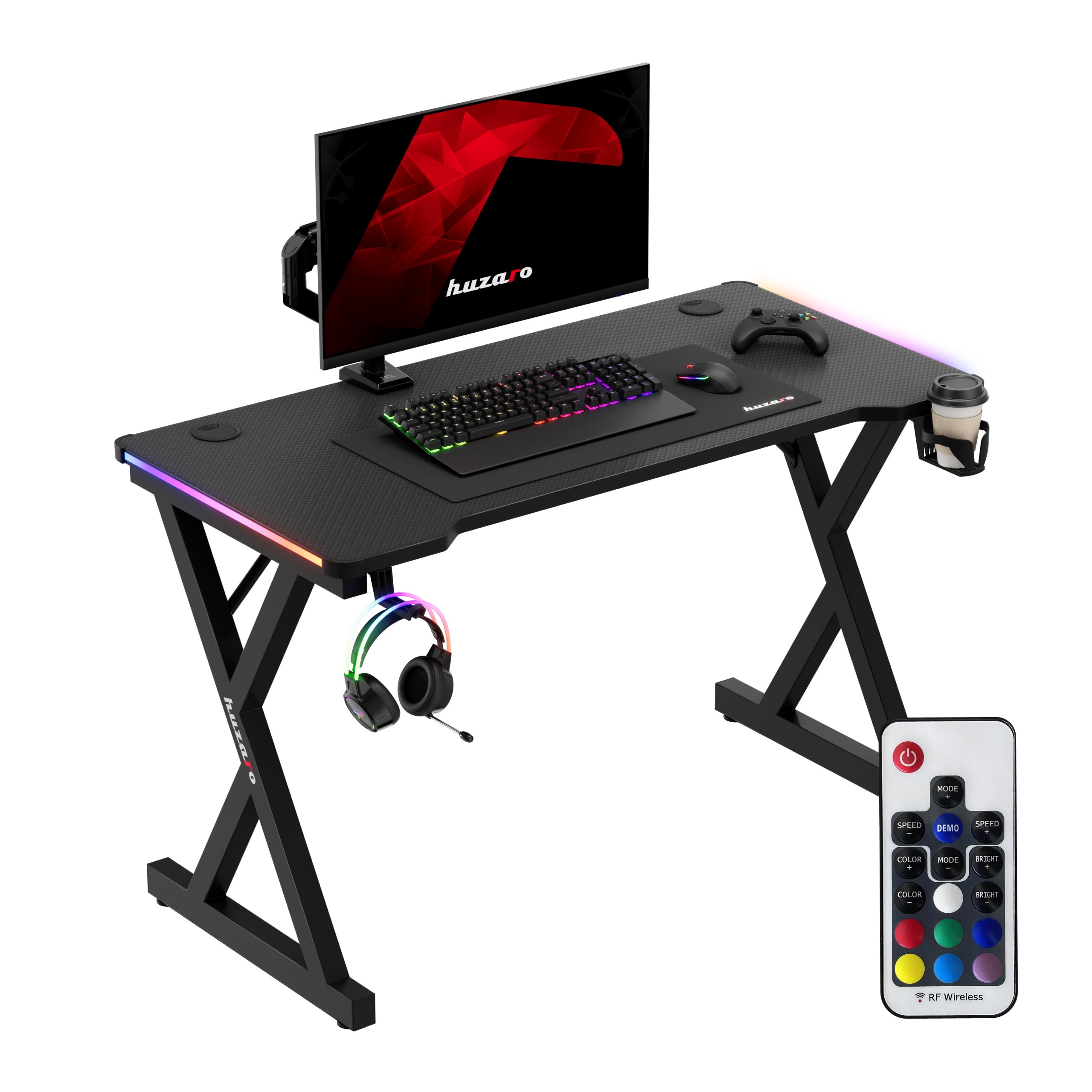 Escritorio gaming LED Huzaro Hero 2.3 RGB de 120 cm
