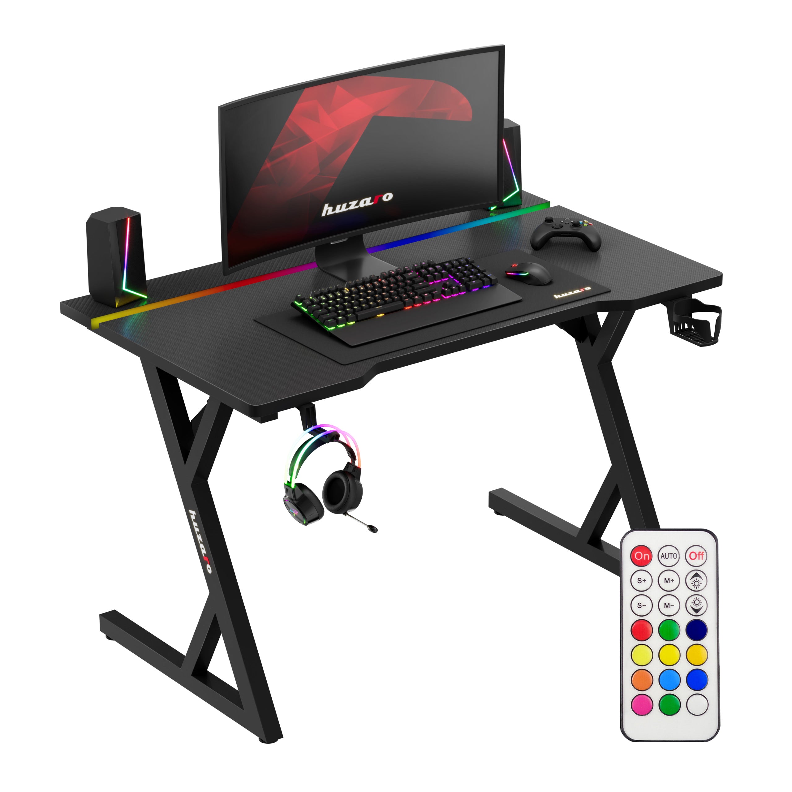 Escritorio para videojuegos con iluminación LED Huzaro Hero 2.4 RGB Black