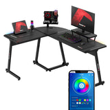 Escritorio gaming de esquina HUZARO Hero 6.0 RGB Smart Black de 147 cm
