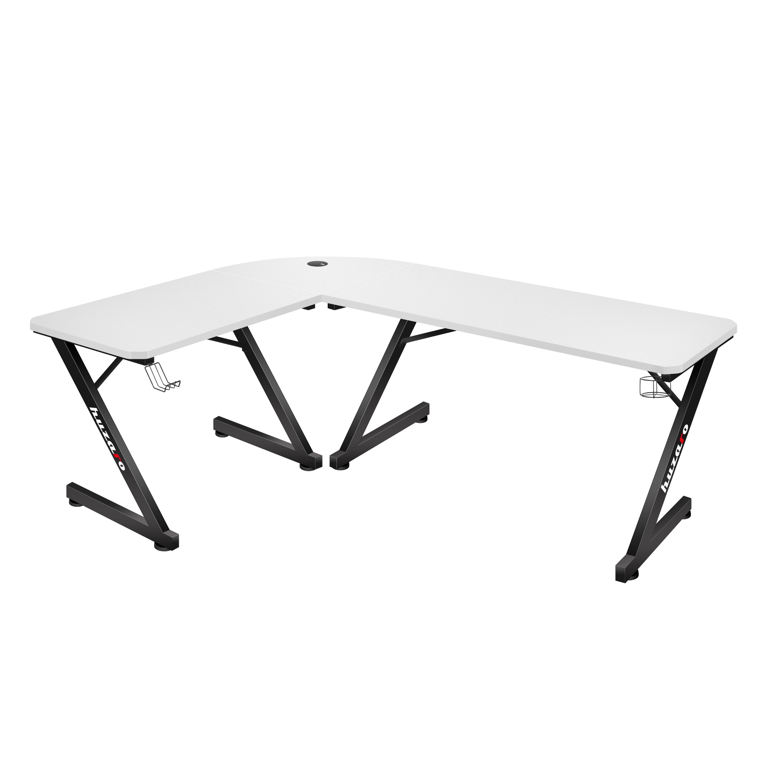 Escritorio de gaming esquinero Huzaro Hero 7.0 Blanco, 154 cm