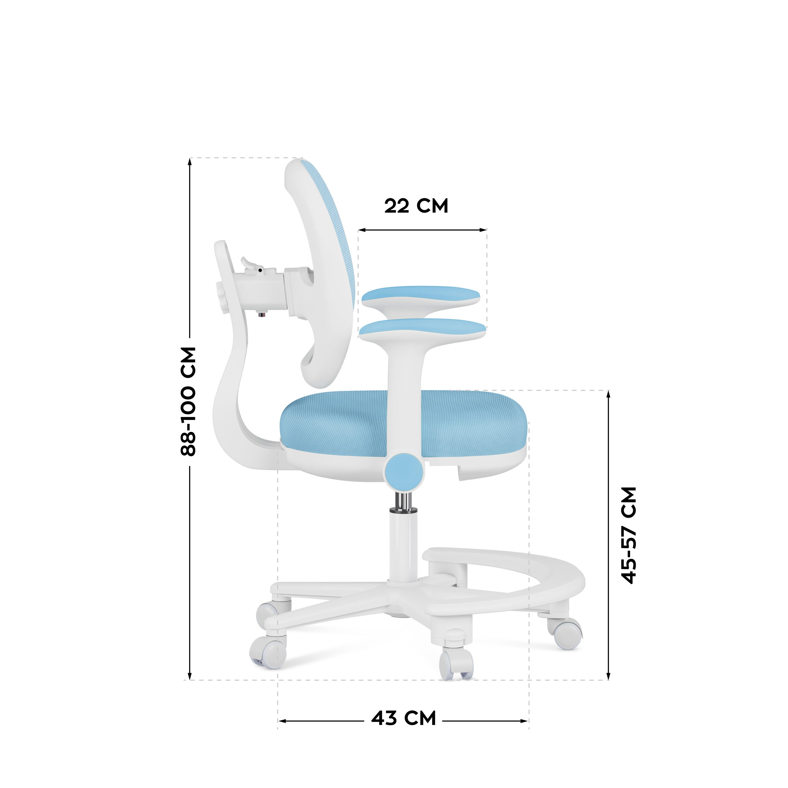 Silla ergonómica de escritorio para niños Mark Adler Junior 3.6 Blue