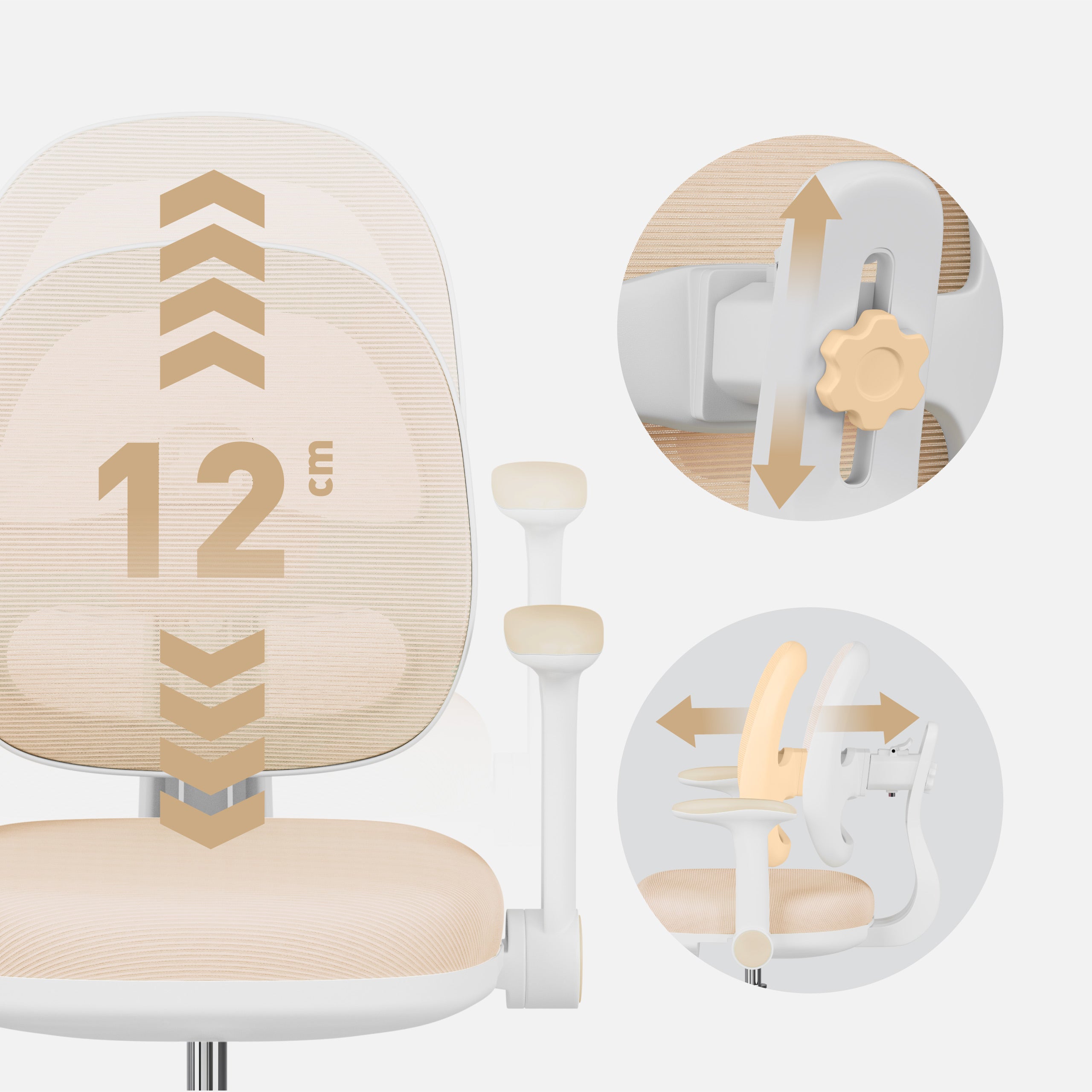 Silla ergonómica de escritorio para niños Mark Adler Junior 3.6 Beige