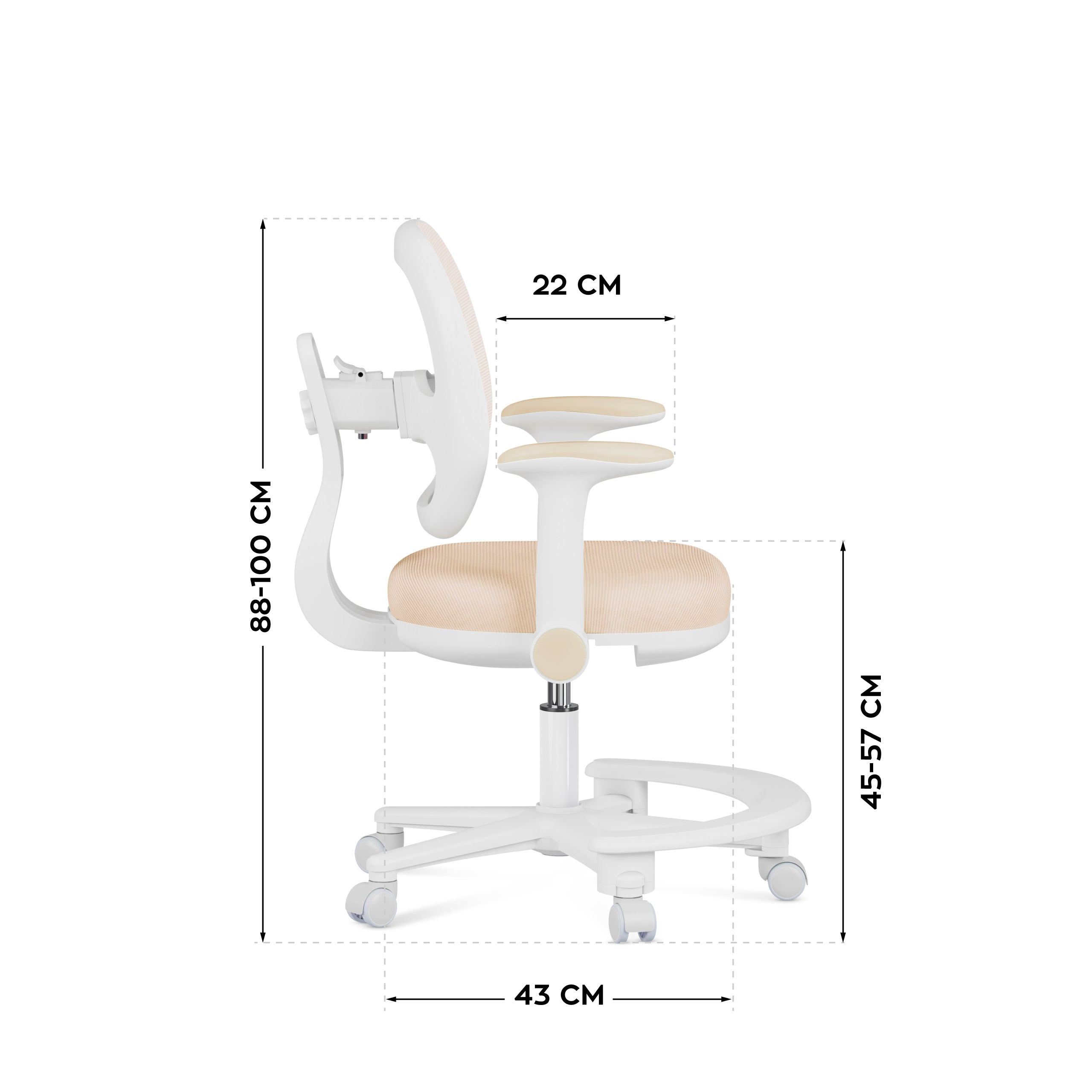 Silla ergonómica de escritorio para niños Mark Adler Junior 3.6 Beige