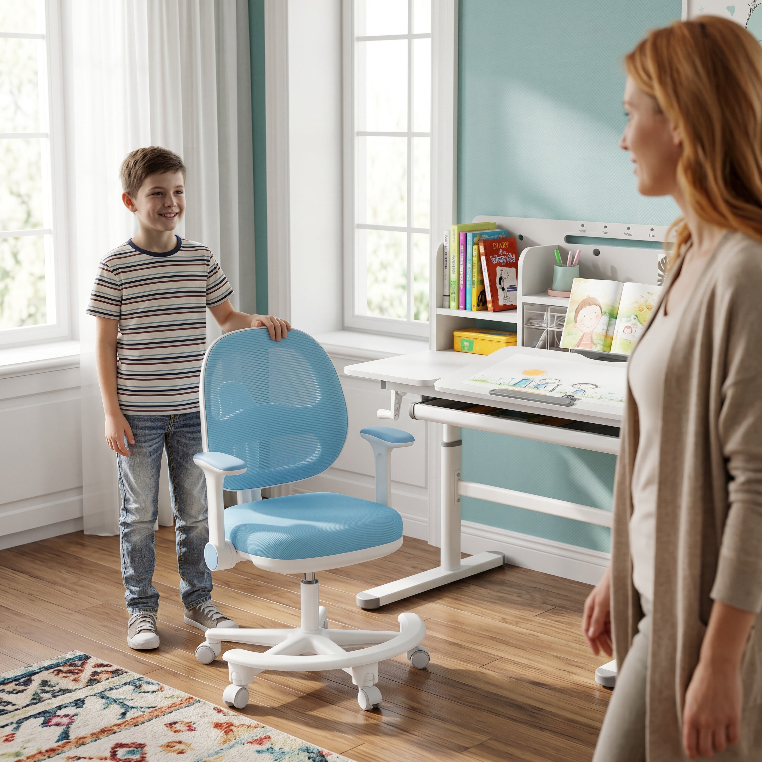 Silla ergonómica de escritorio para niños Mark Adler Junior 3.6 Blue