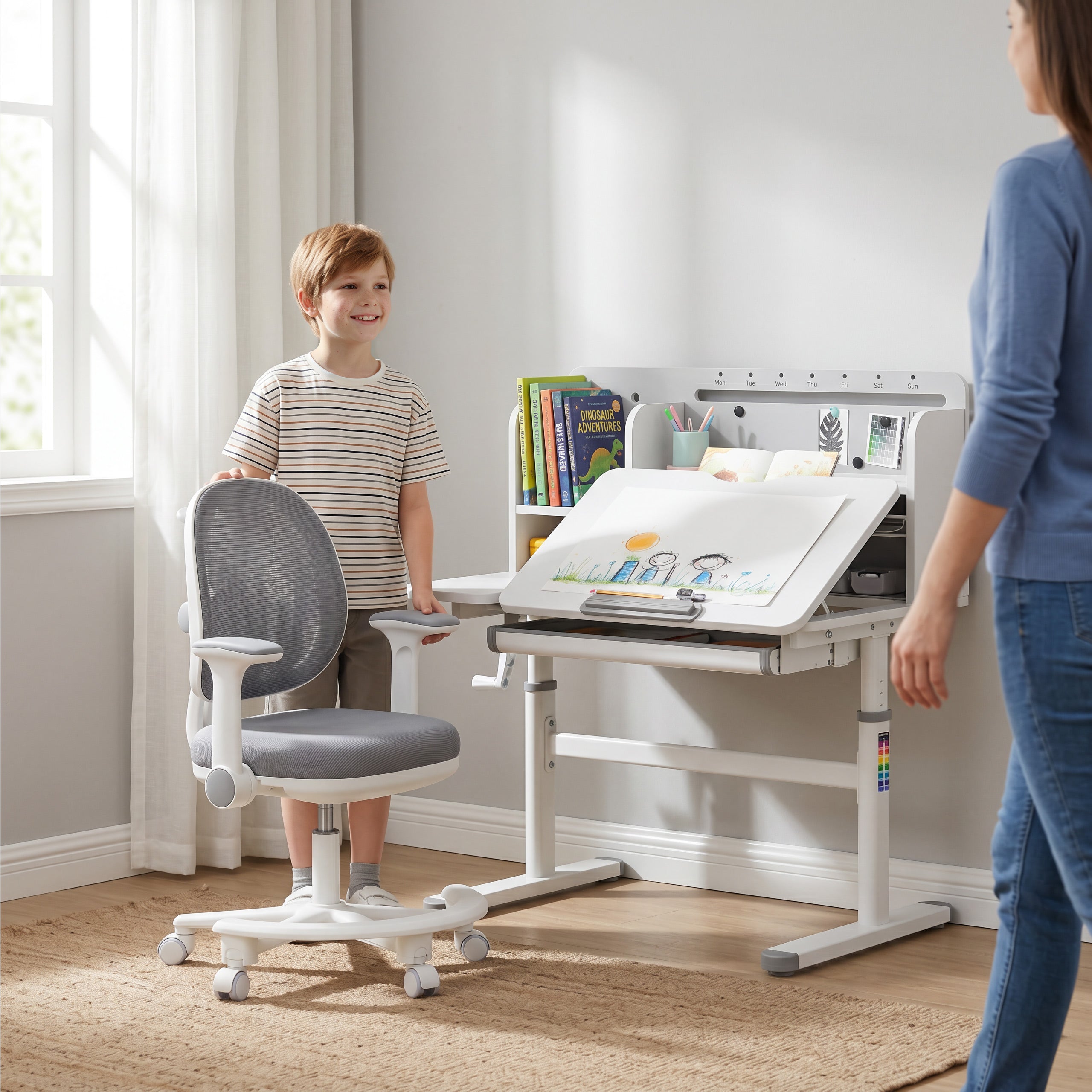 Silla ergonómica de escritorio para niños Mark Adler Junior 3.6 Grey