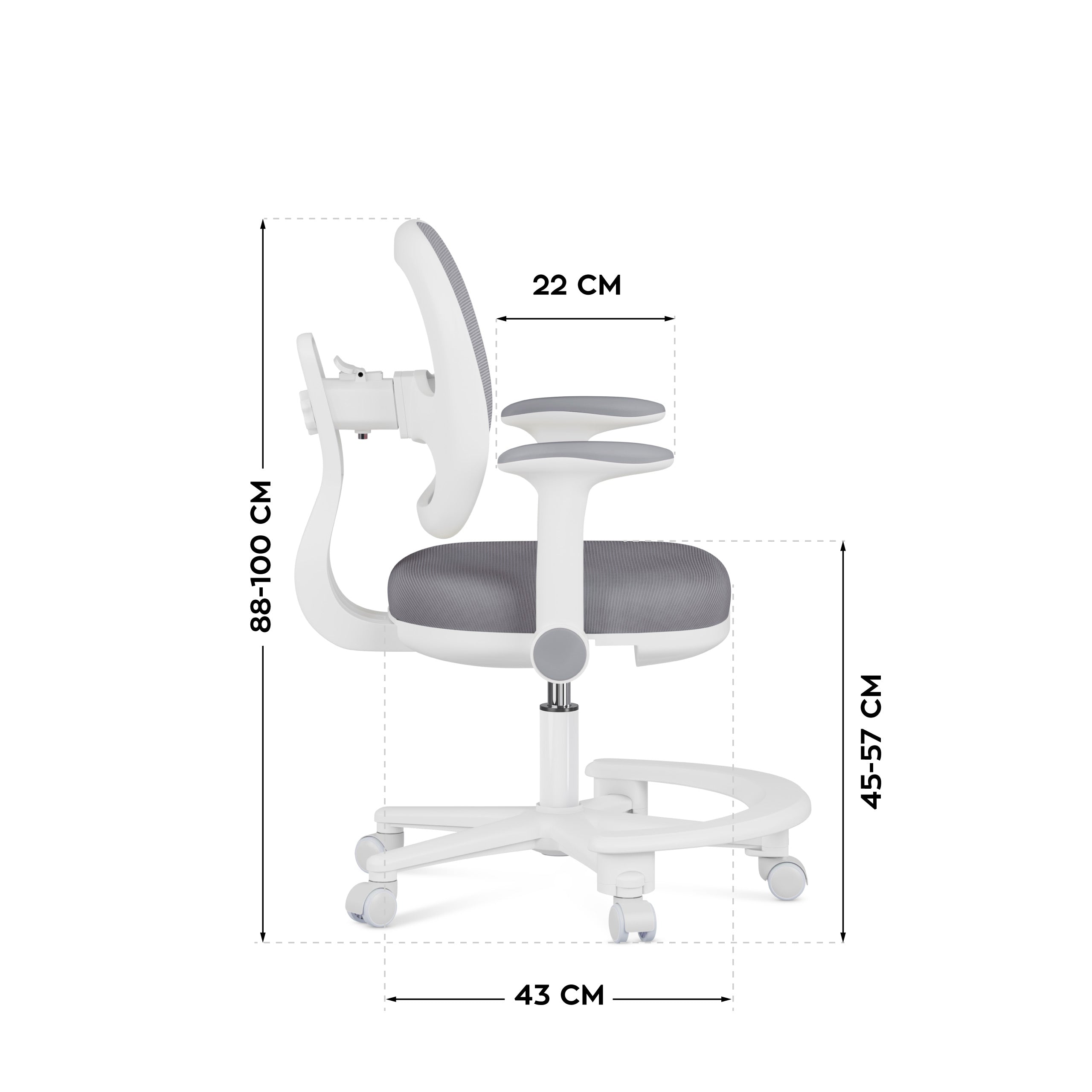Silla ergonómica de escritorio para niños Mark Adler Junior 3.6 Grey