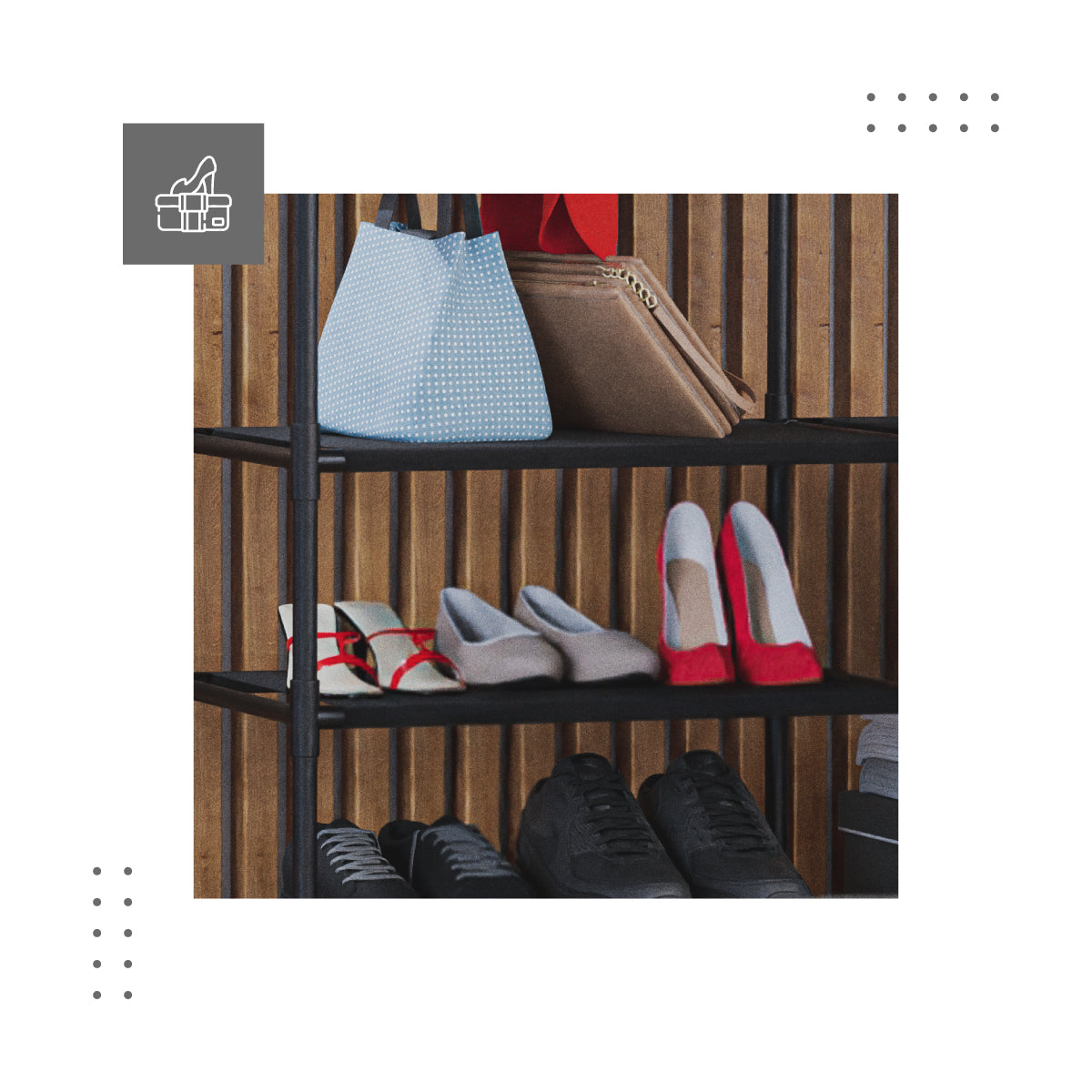 6 estantes para zapatos y accesorios