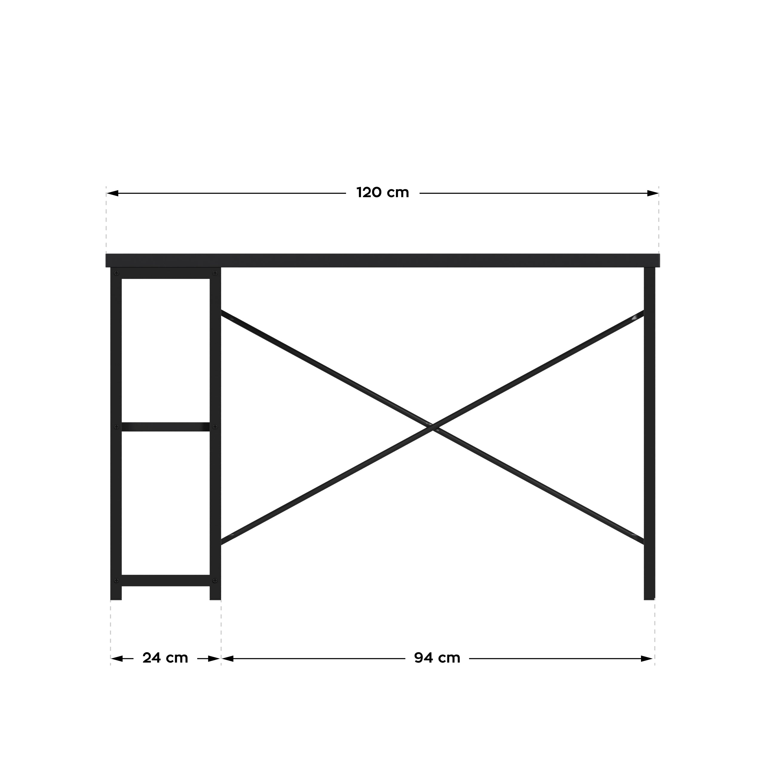 Escritorio con estantes Mark Adler Leader 2.0 Black de 120 cm