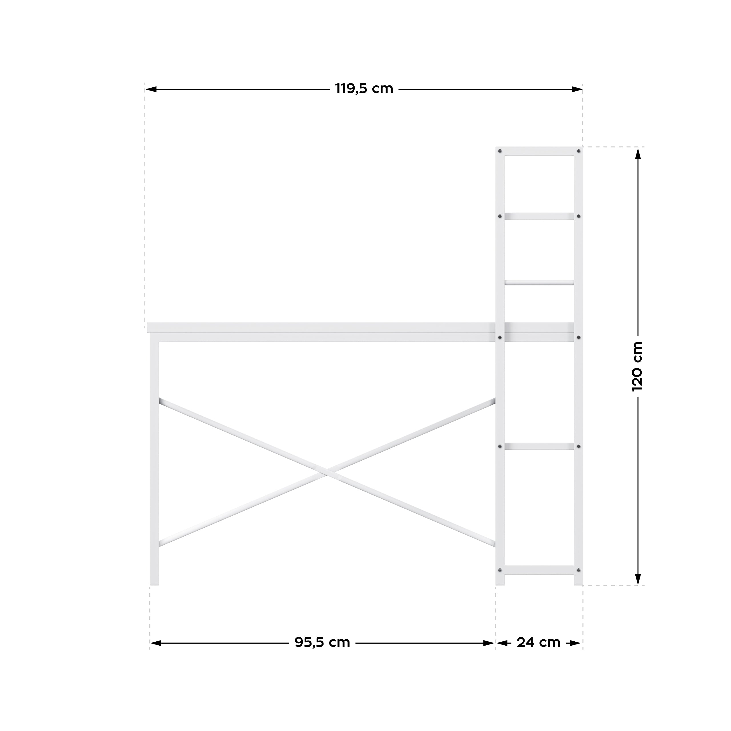 Escritorio con estantes Mark Adler Leader 4.0 White de 120 cm