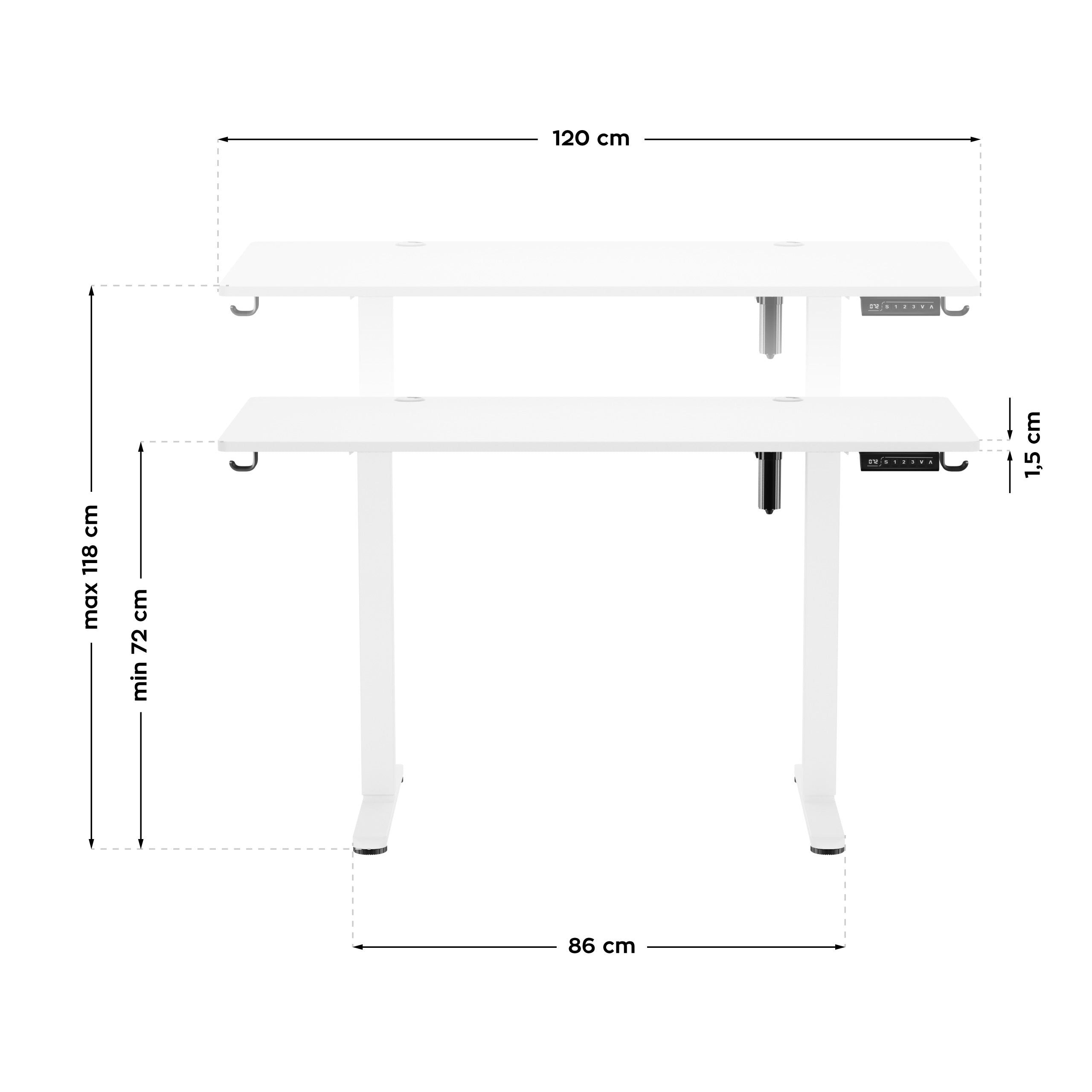 Escritorio eléctrico Mark Adler Leader 7.0 White de 120 cm