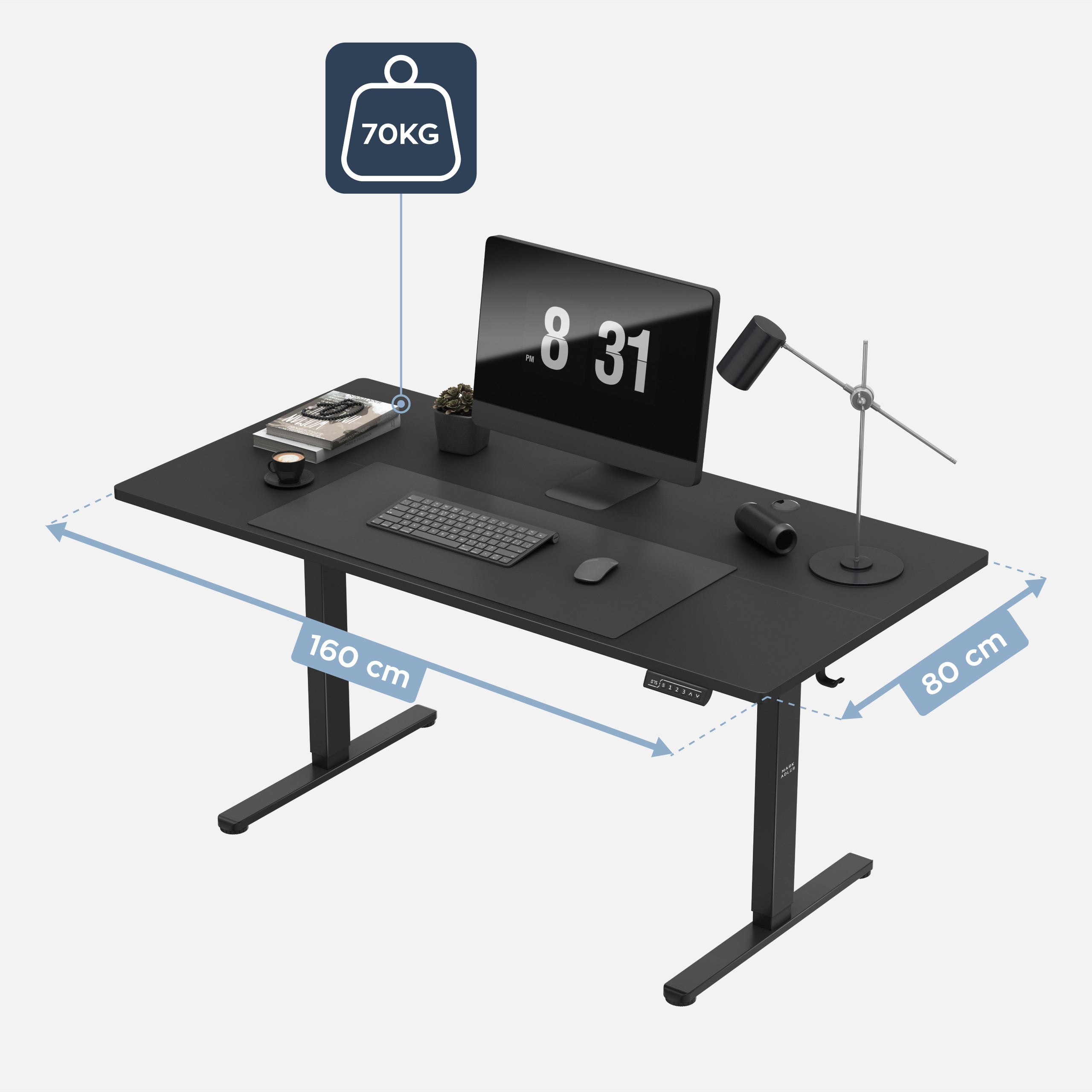 Escritorio eléctrico Mark Adler Leader 7.6 Black de 160 cm