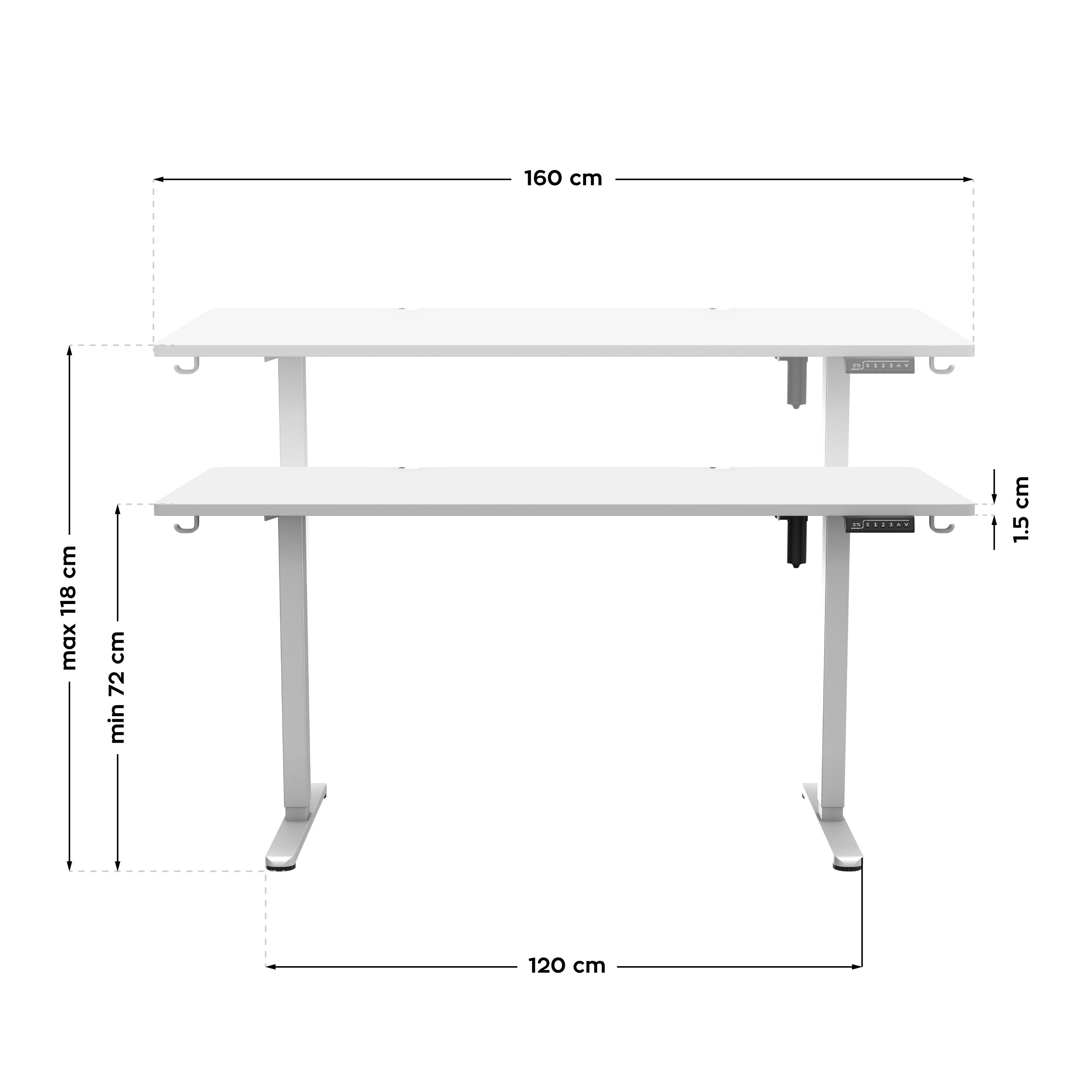 Escritorio eléctrico Mark Adler Leader 7.6 White de 160 cm