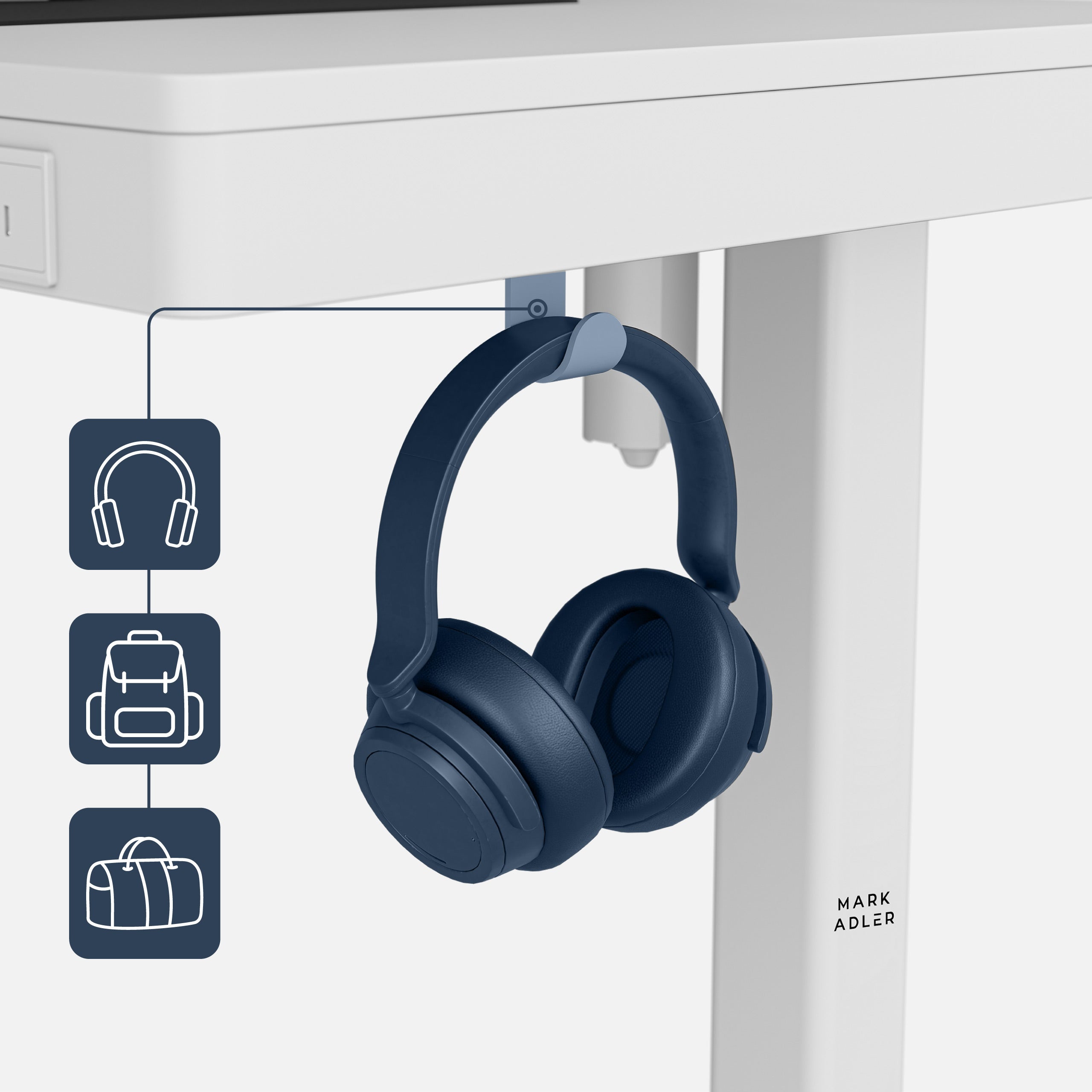 Soportes para los auriculares y la bolsa