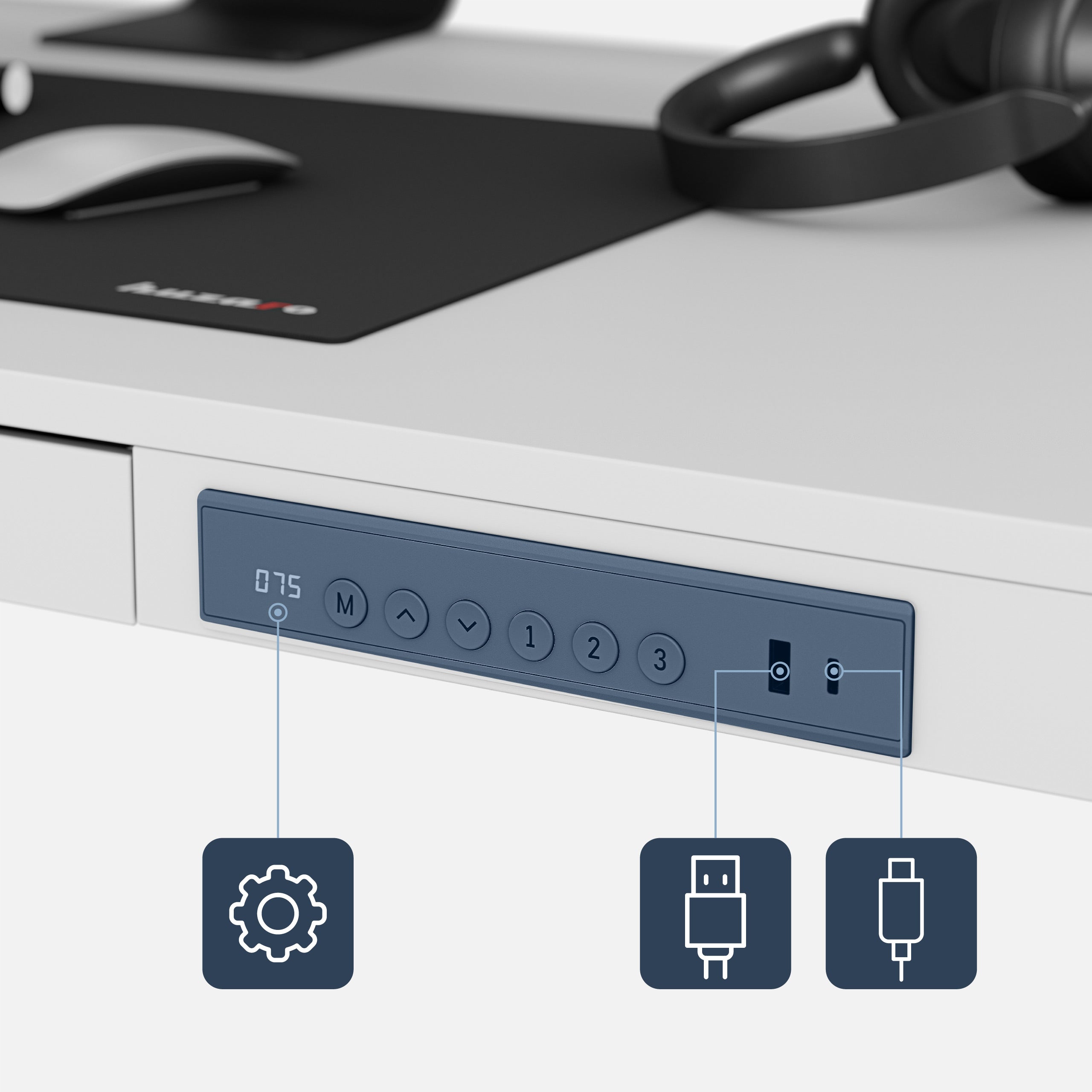 Panel de control con 3 ranuras de memoria