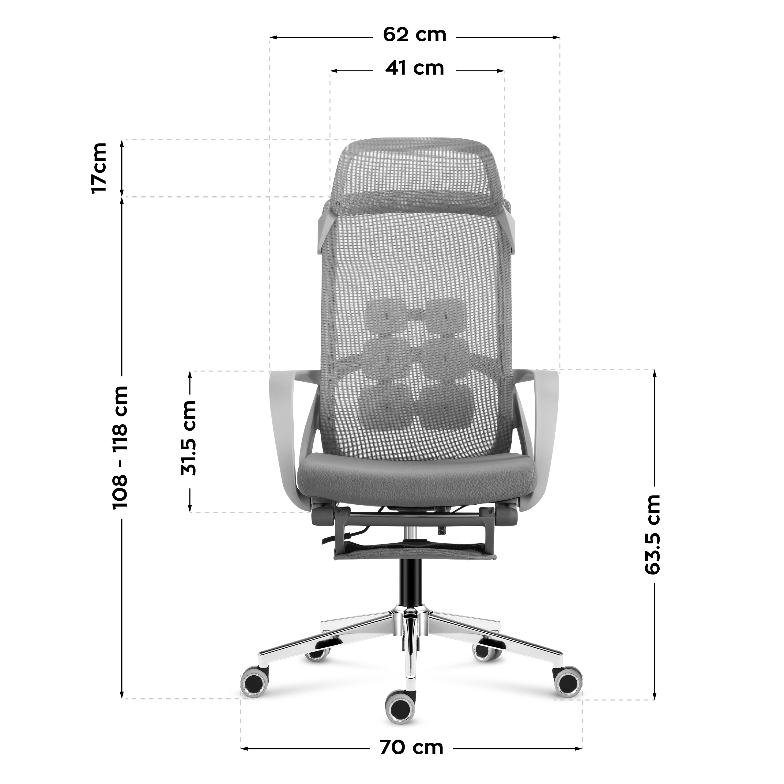 Sillón de oficina con reposapiés Mark Adler Manager 3.6 Grey