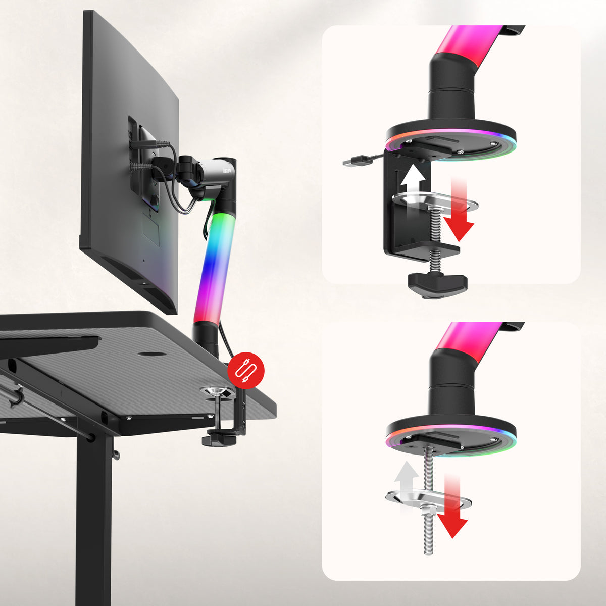 Soporte ajustable para monitor Huzaro Motion 1.6