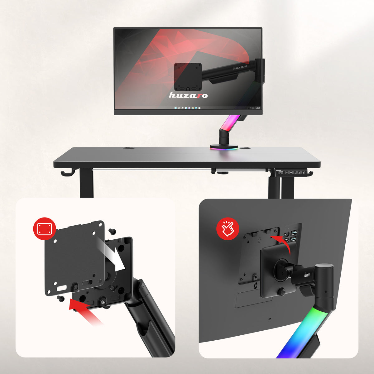 Soporte ajustable para monitor Huzaro Motion 1.6