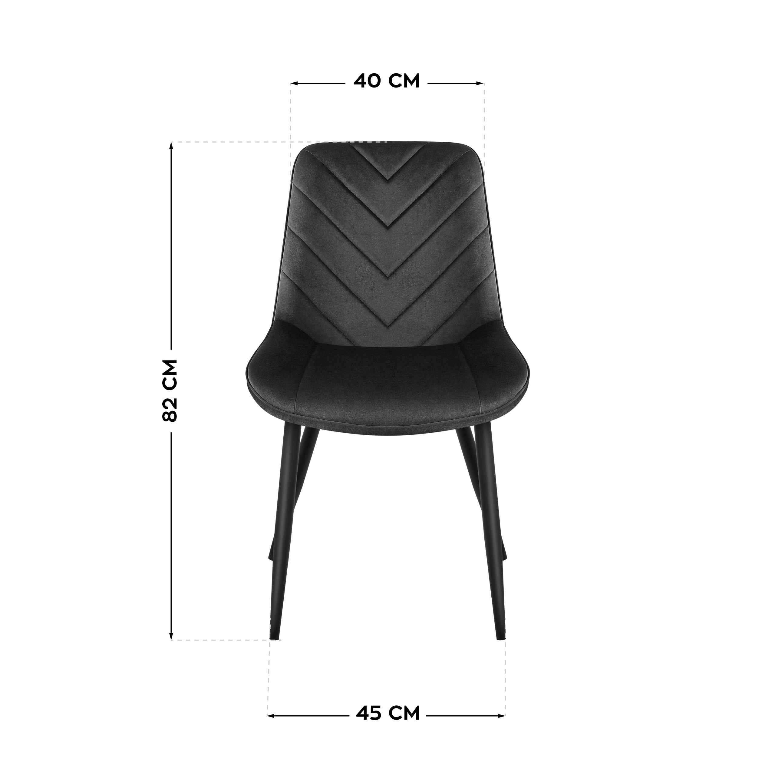 Silla de terciopelo Mark Adler Prince 3.0, negra