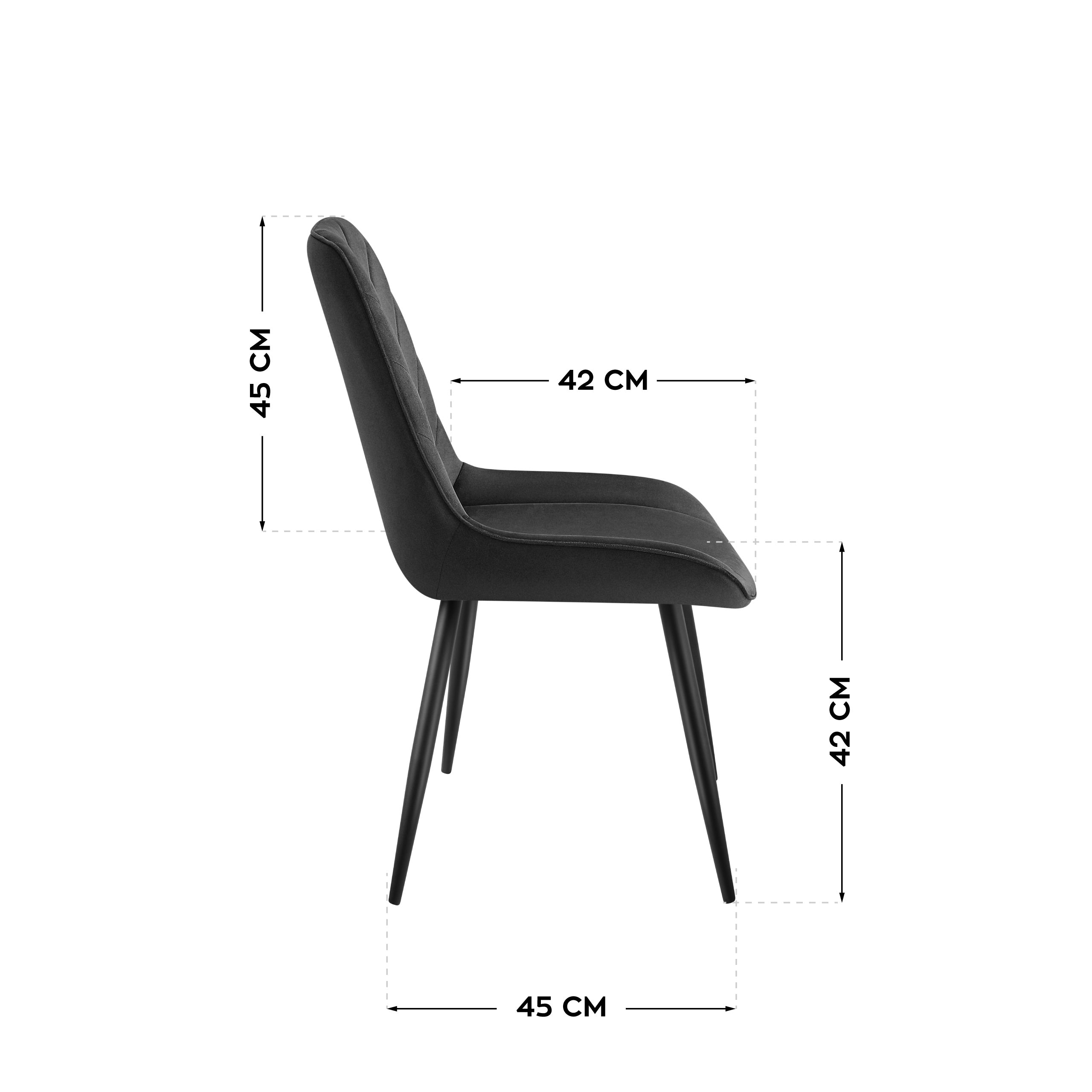 Silla de terciopelo Mark Adler Prince 3.0, negra
