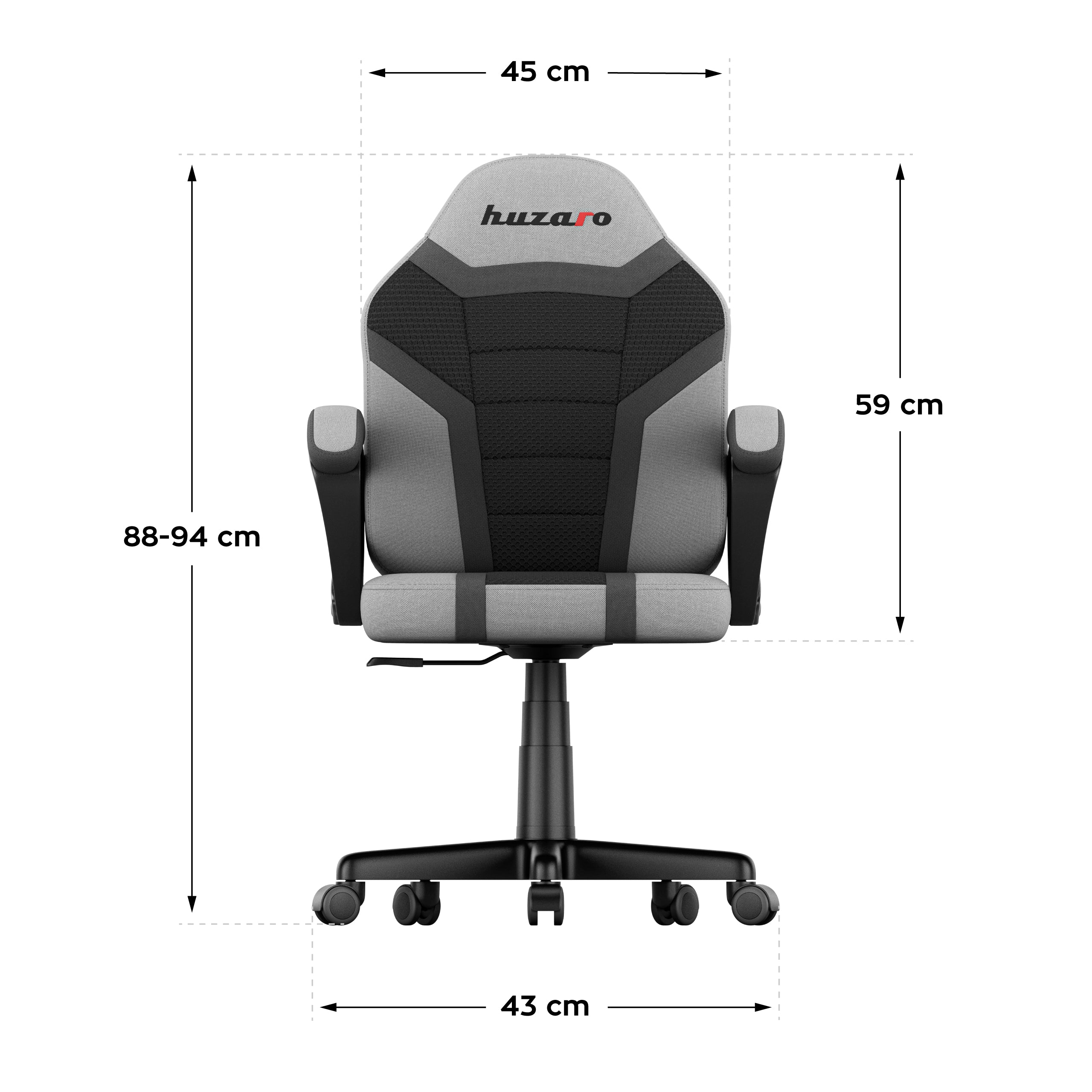 Sillón gaming para niños HUZARO RANGER 1.0 Grey Mesh