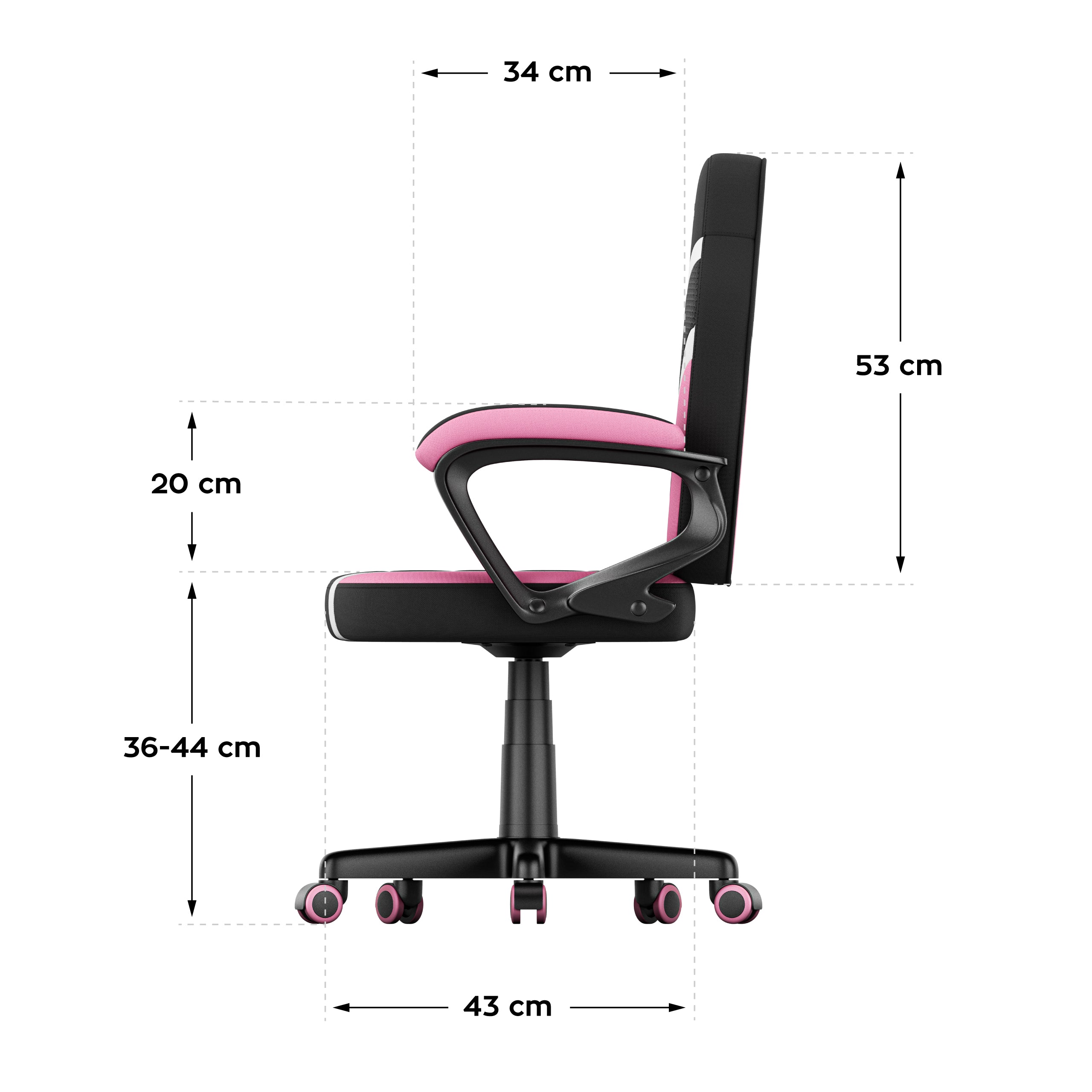Sillón gaming para niños HUZARO RANGER 1.0 Pink Mesh