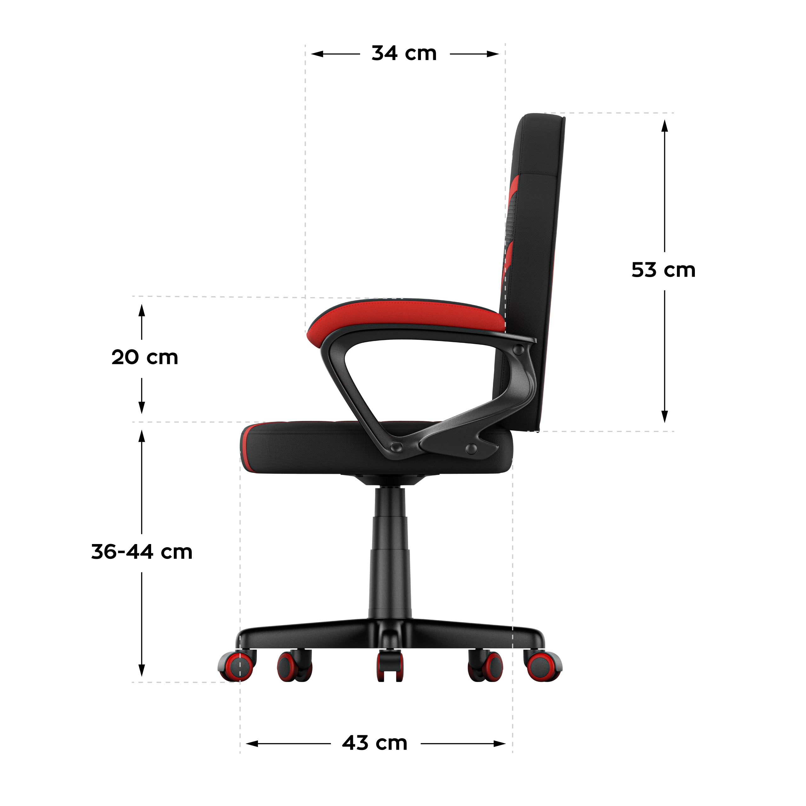 Sillón gaming para niños HUZARO RANGER 1.0 Red Mesh