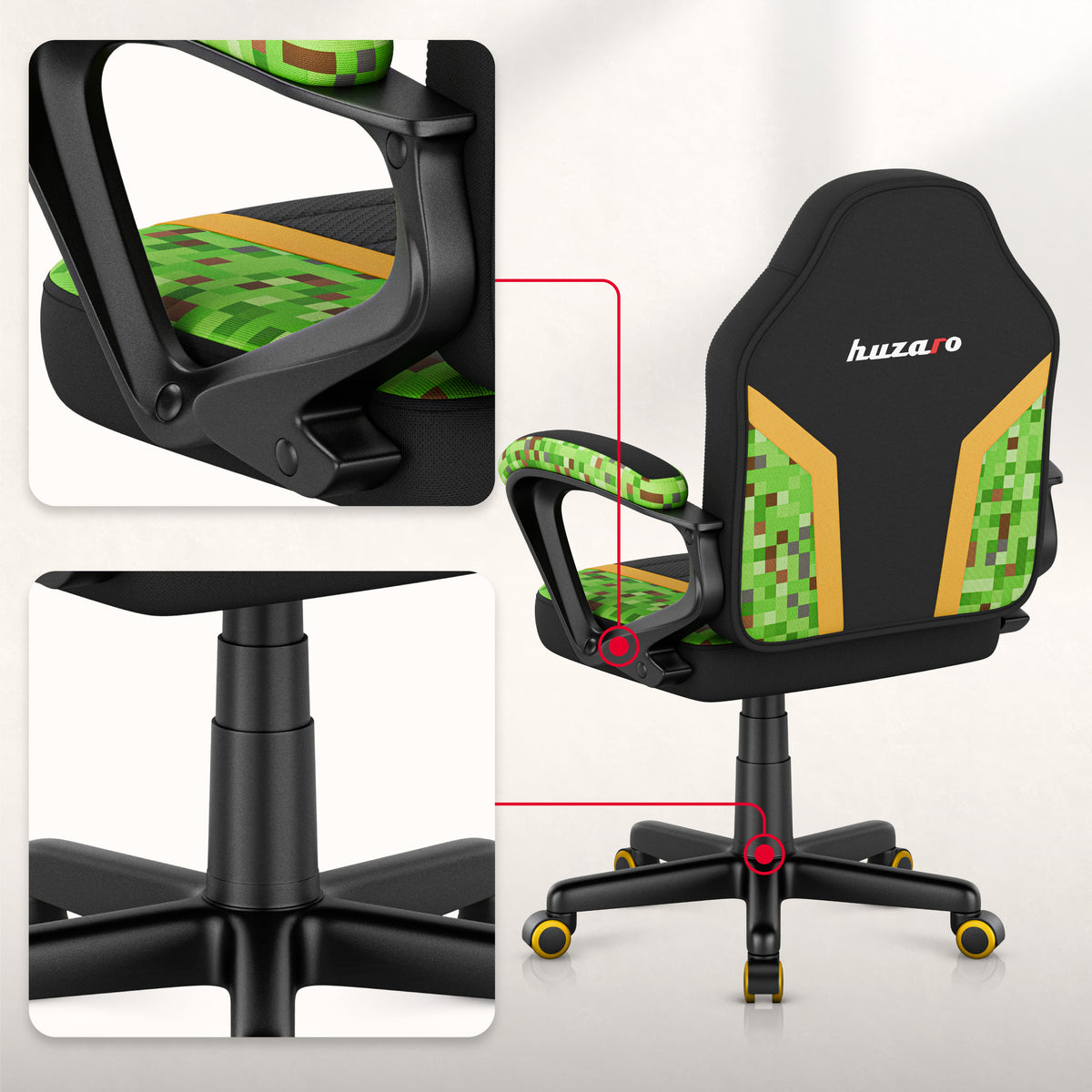 Sillón gaming para niños HUZARO RANGER 1.0 Pixel Mesh