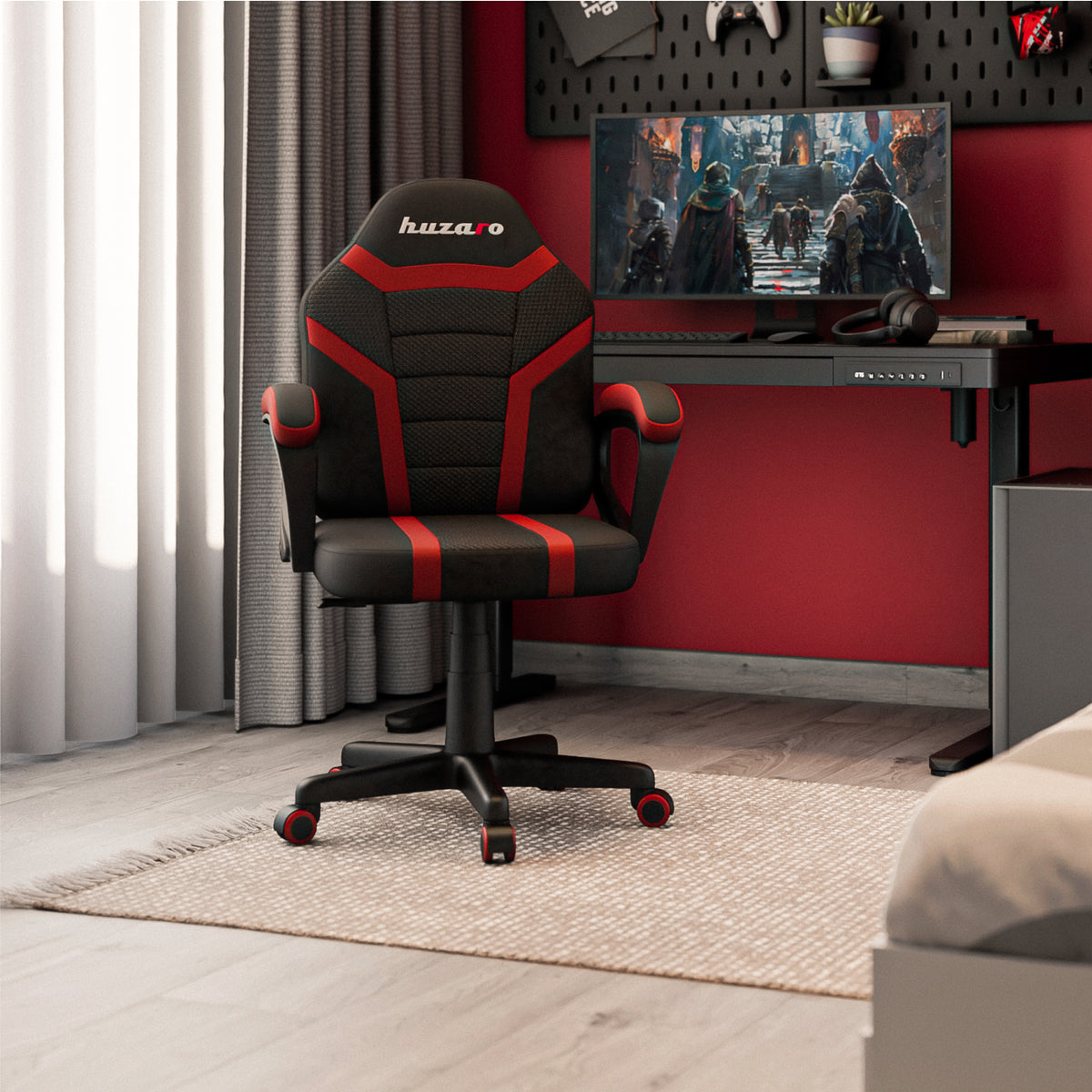 Sillón gaming para niños HUZARO RANGER 1.0 Red Mesh
