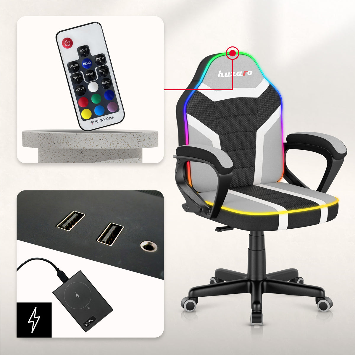 Sillón gaming para niños Huzaro Ranger 1.0 RGB