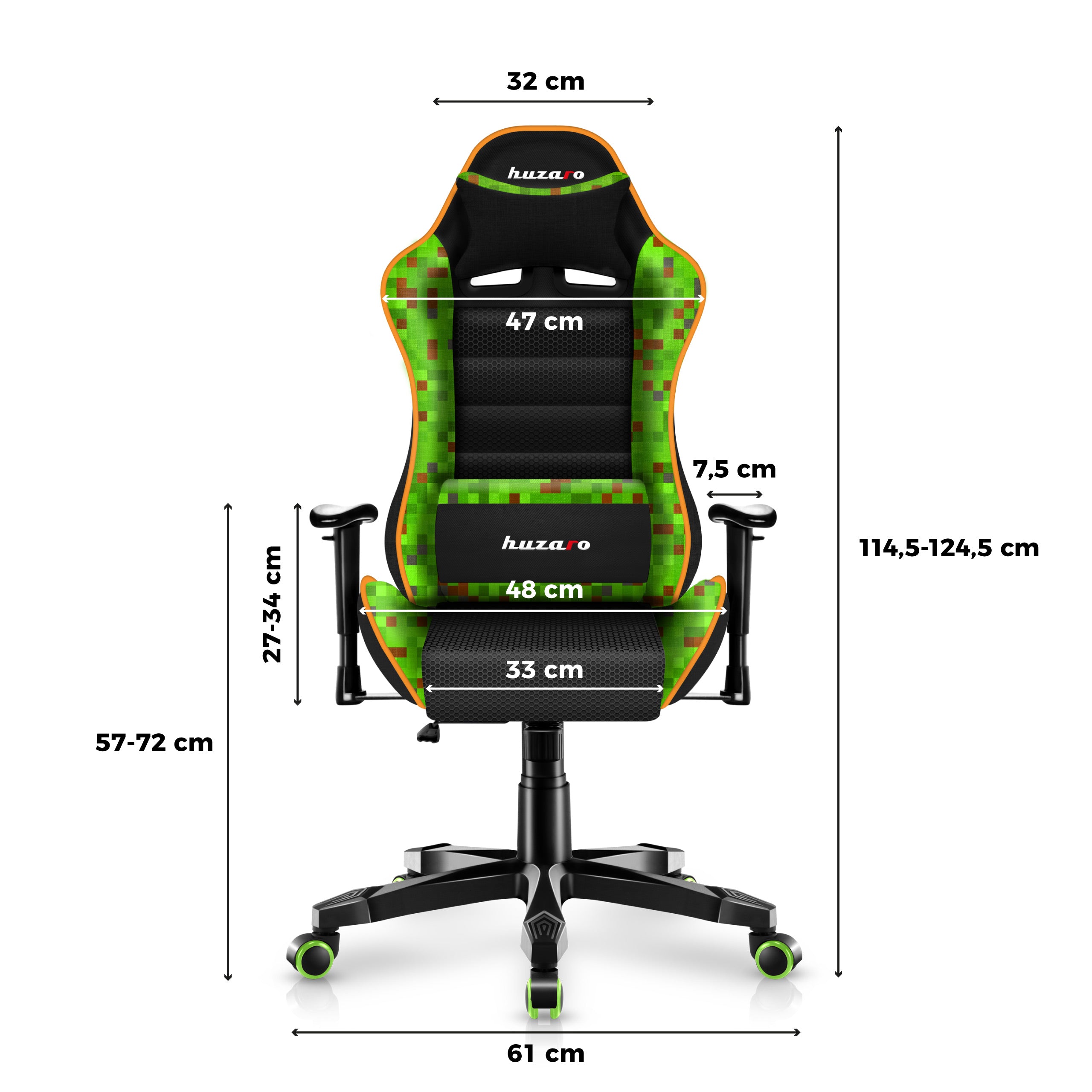 Sillón gaming para niños HUZARO RANGER 6.0 Pixel Mesh