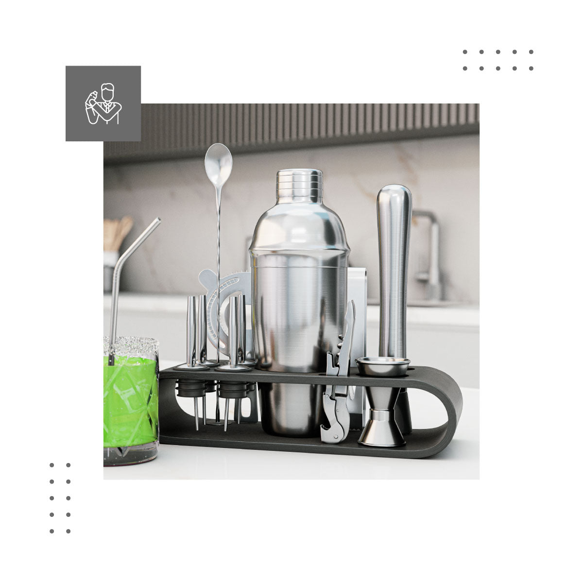 Elegante juego de coctelería Shake 5.0