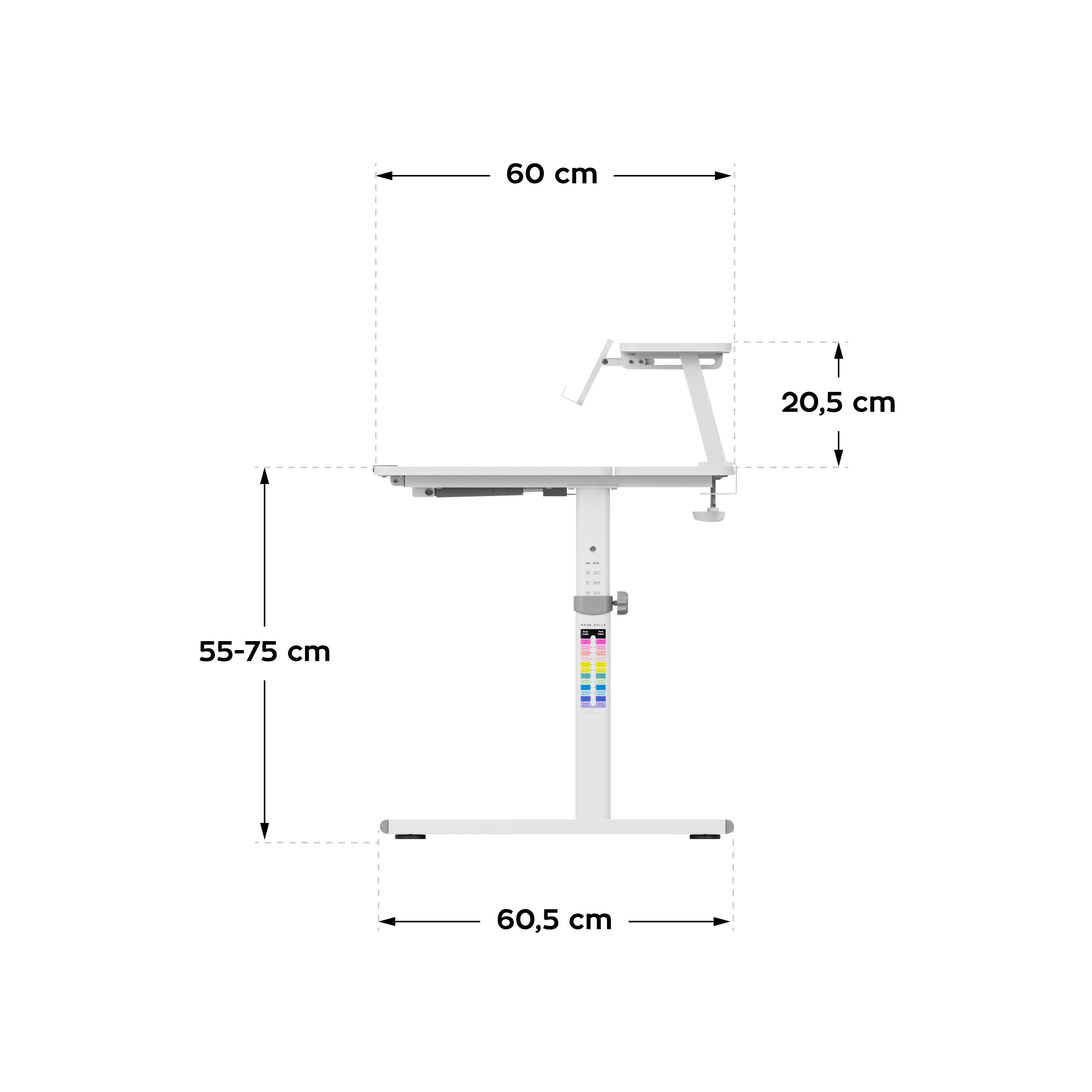 Escritorio infantil regulable Mark Adler Study 3.7 Grey de 90 cm