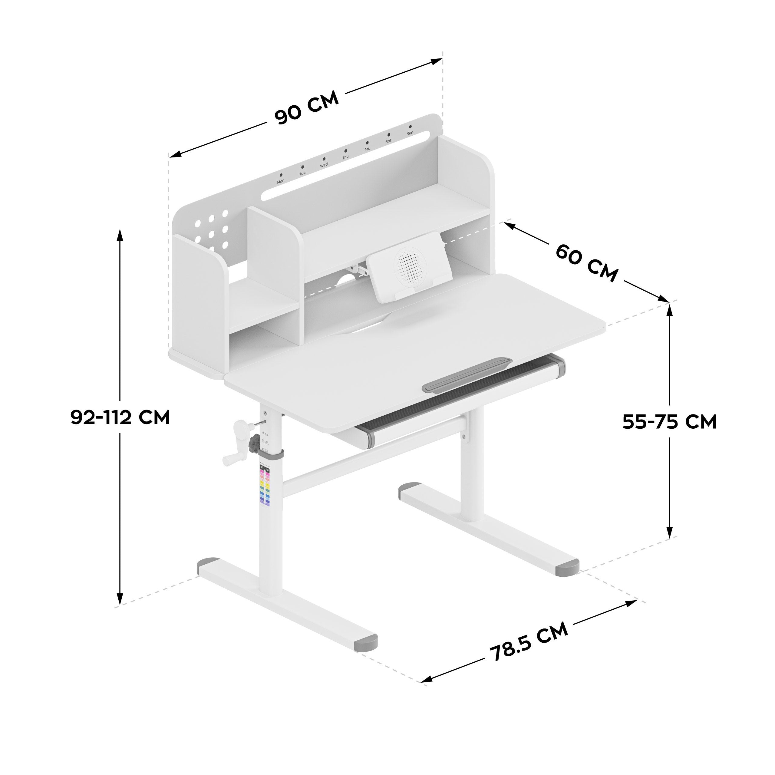 Escritorio ergonómico para niños Mark Adler Study 5.0 Grey de 90 cm