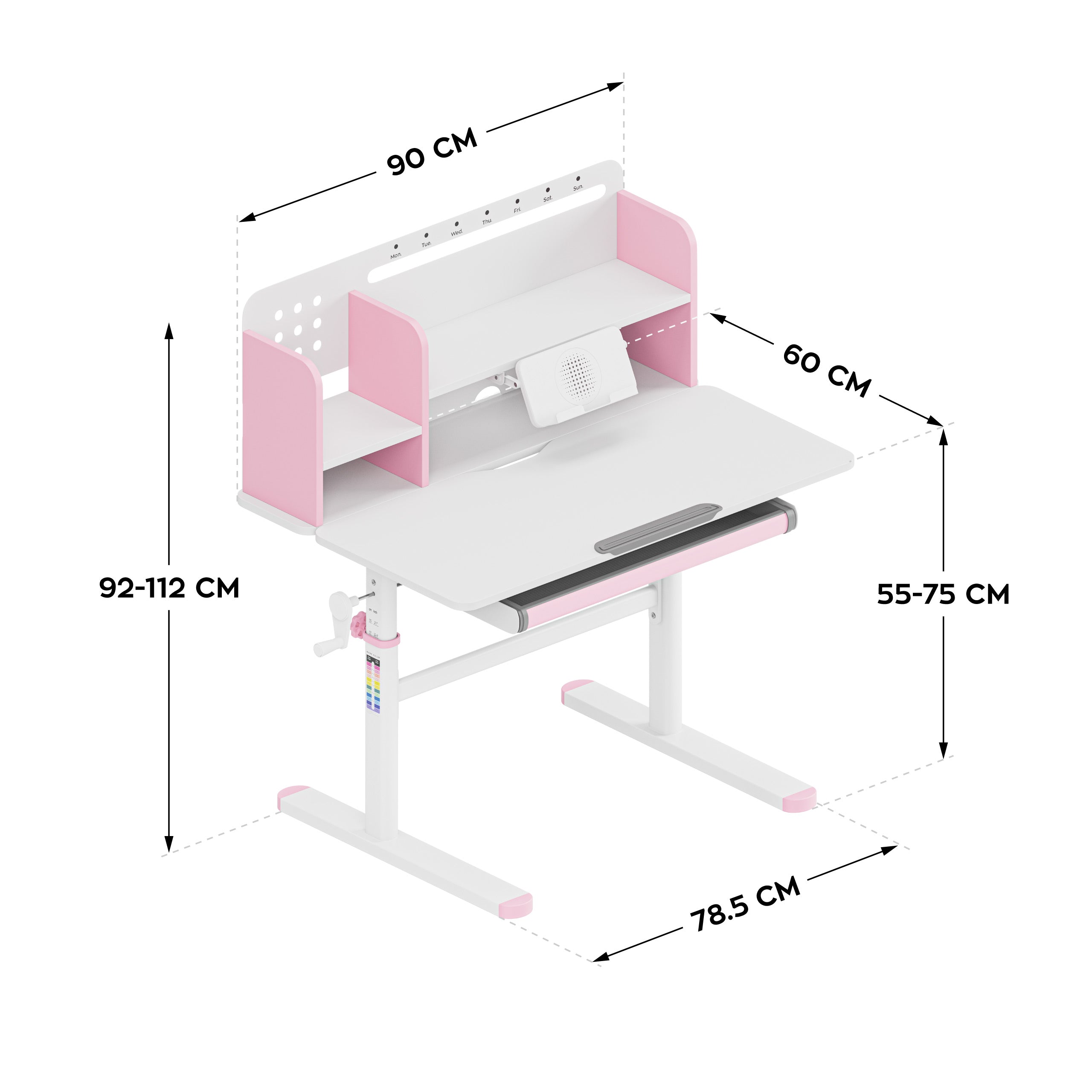 Escritorio ergonómico para niños Mark Adler Study 5.0 Pink, 90 cm