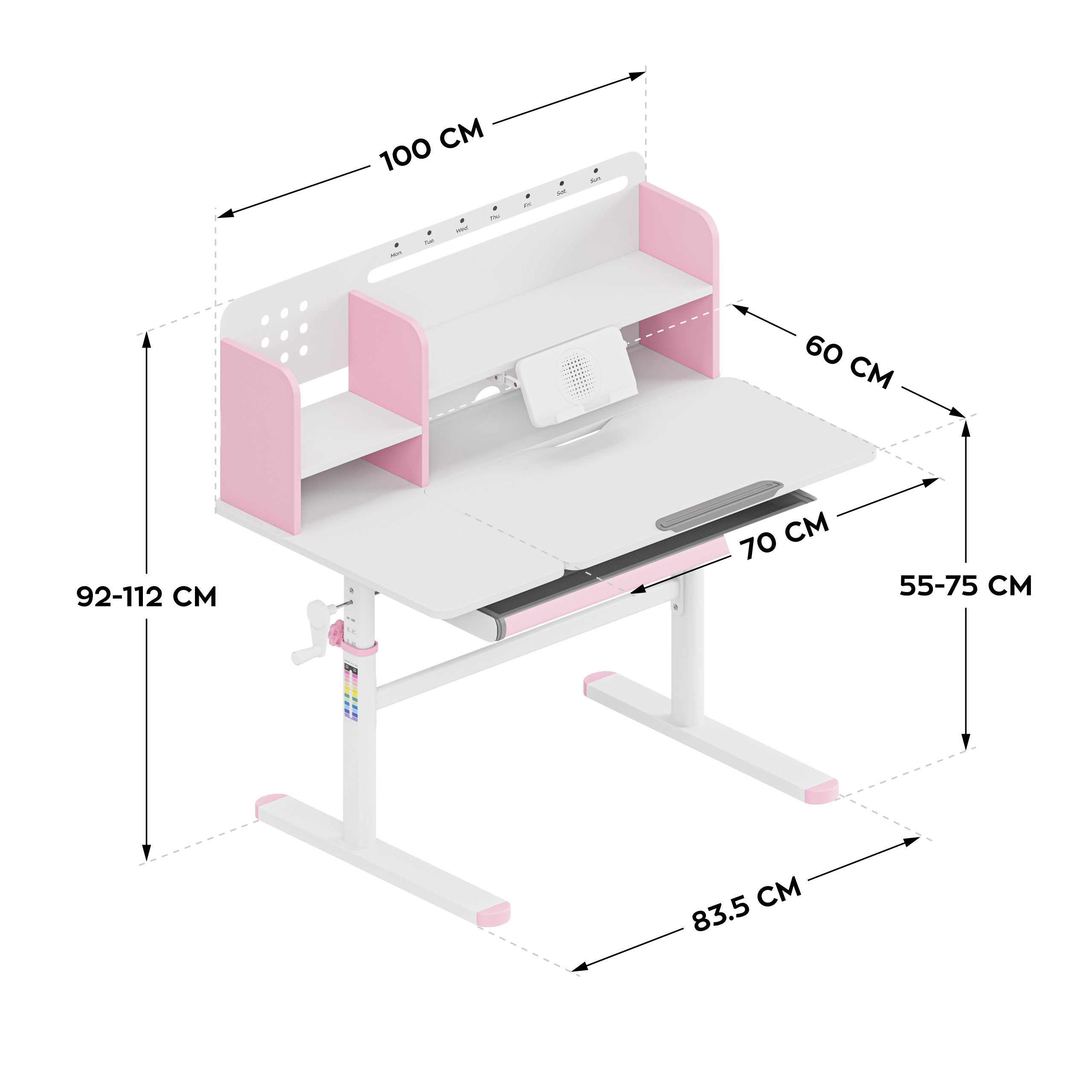 Escritorio infantil Mark Adler Study 5.7 Pink de 100 cm
