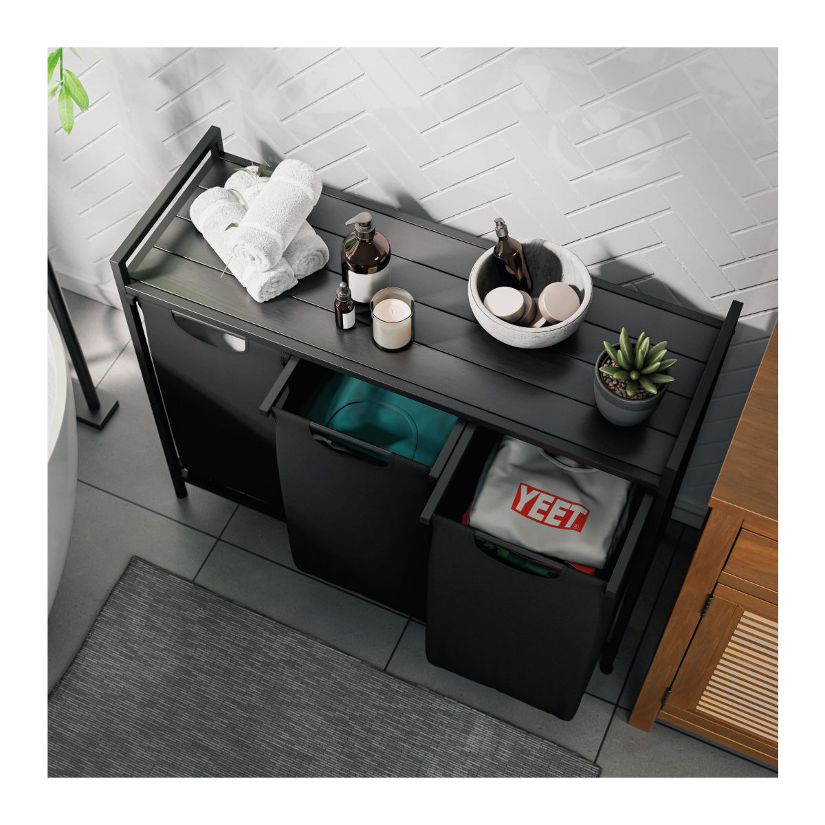 Cesta de la ropa de tres compartimentos Tidy 3.0